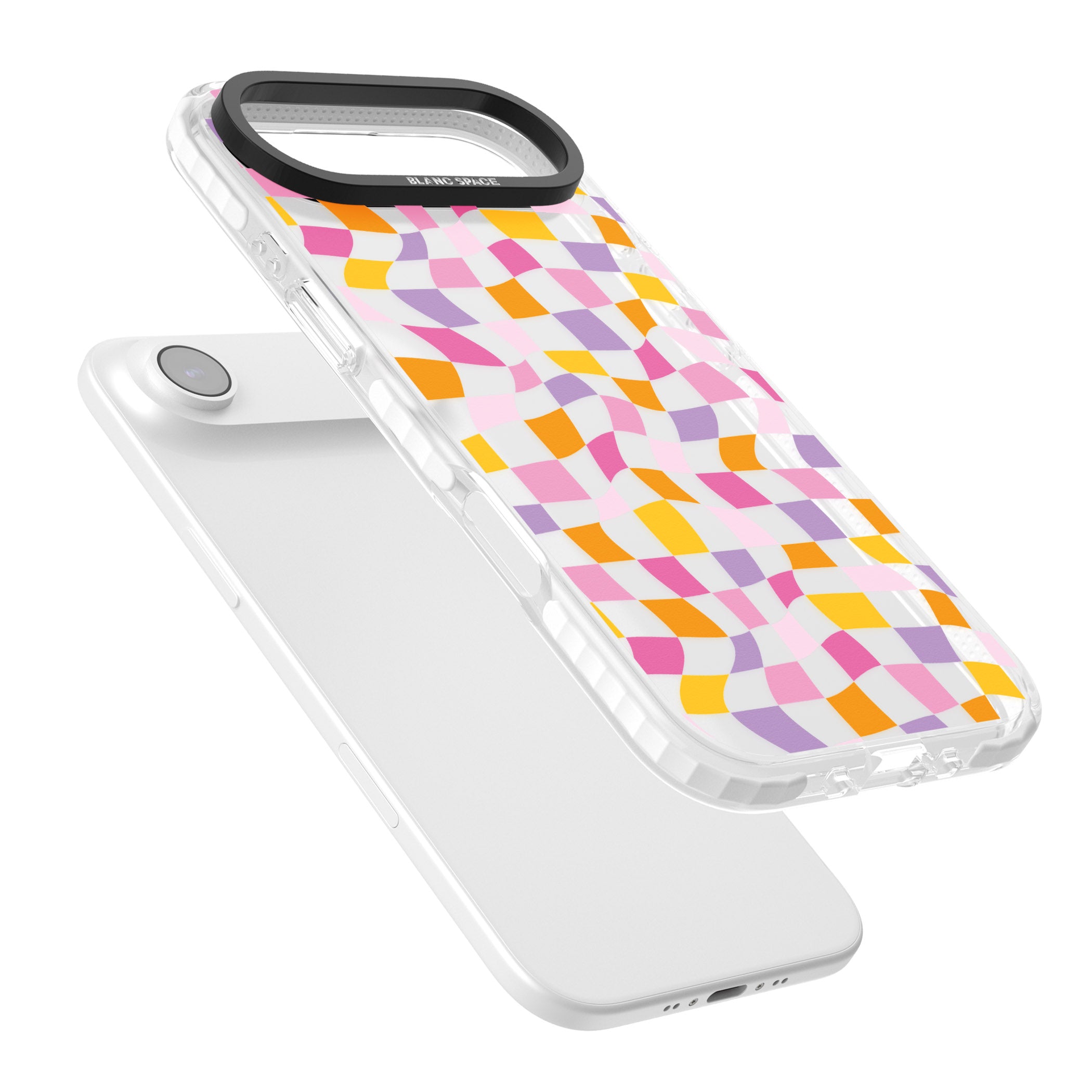 Wonky Squares Pattern iPhone 17 Air Impact Clear Phone Case Colours