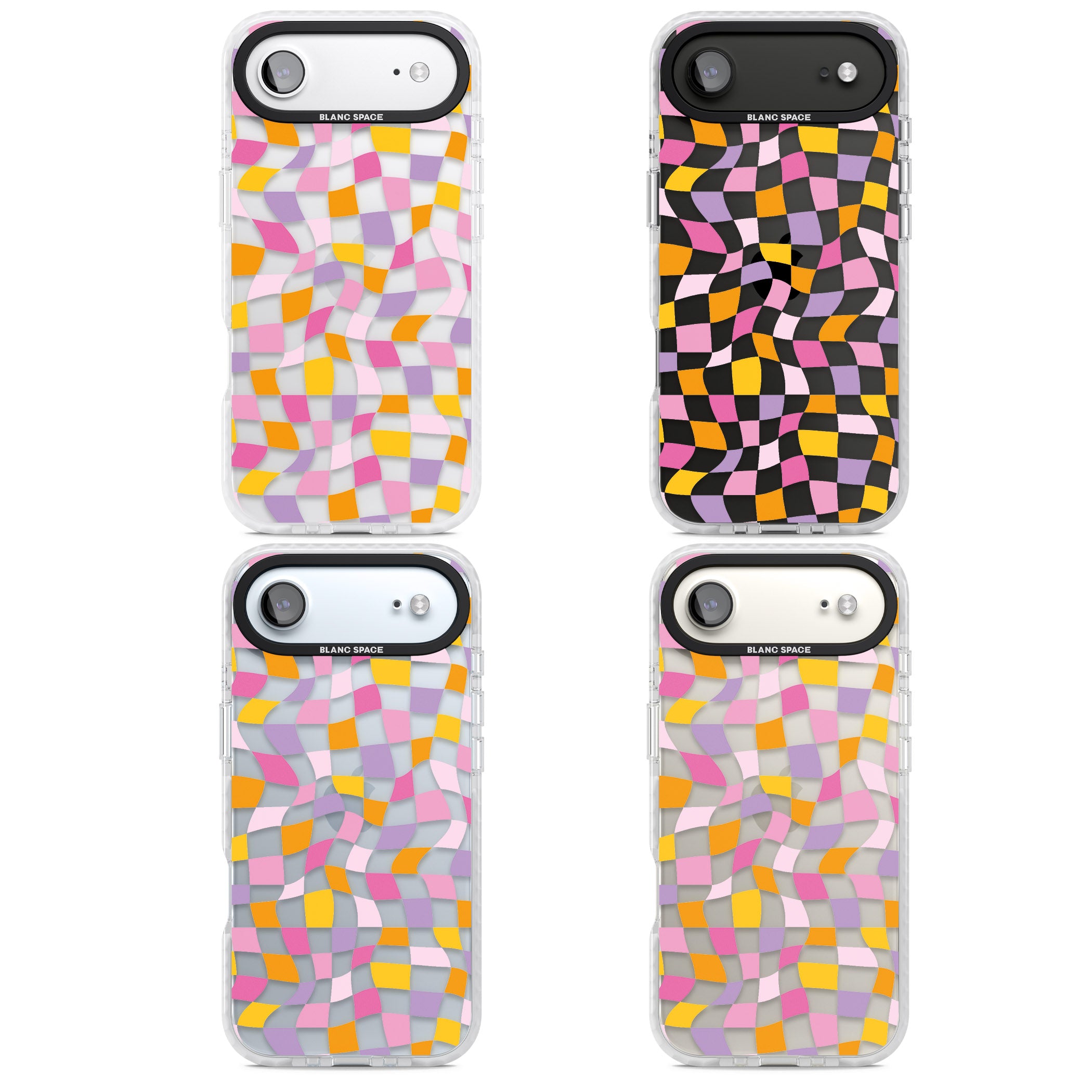 Wonky Squares Pattern iPhone 17 Air Impact Clear Phone Case APT Impact Protection