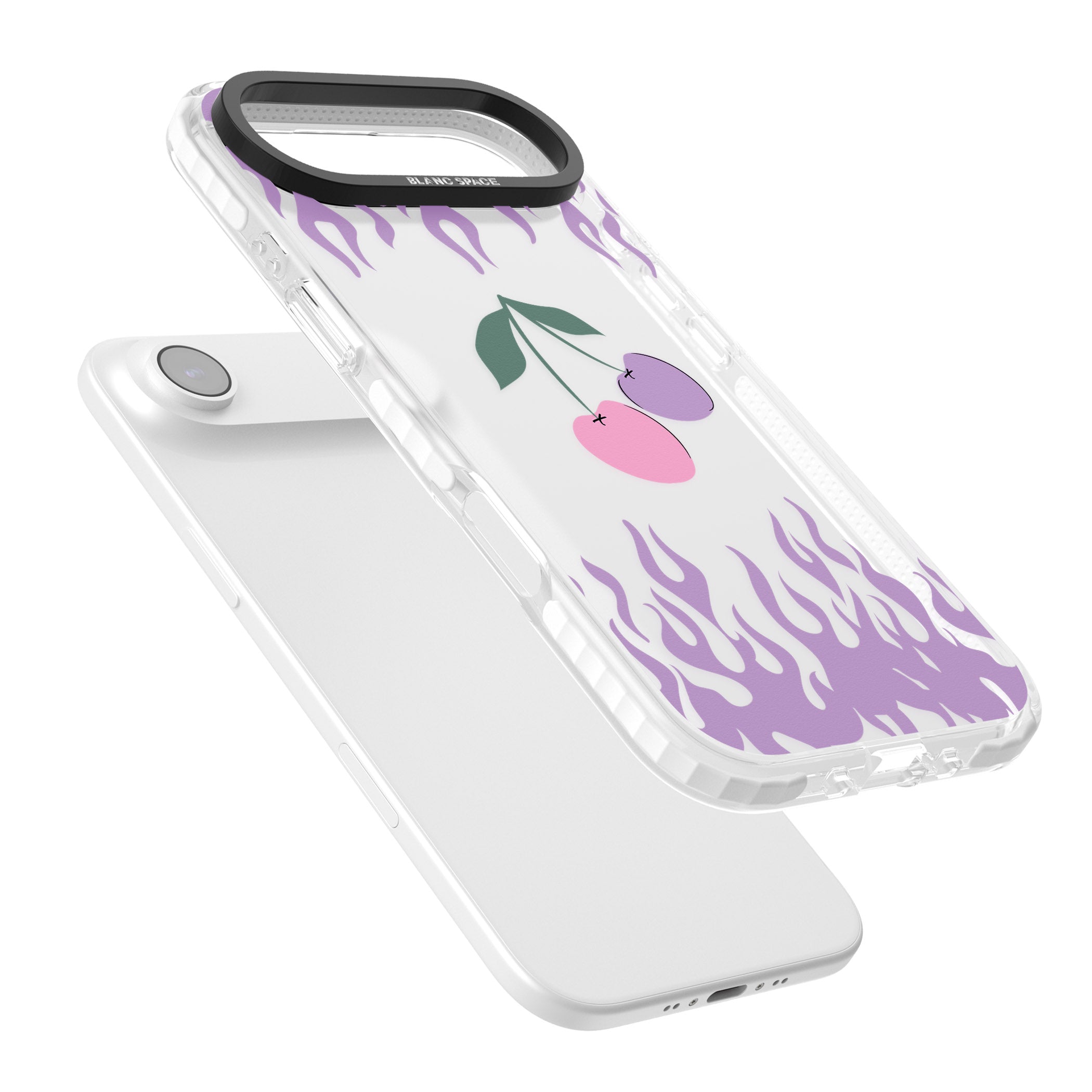 Cherries N' Flames iPhone 17 Air Impact Clear Phone Case Colours