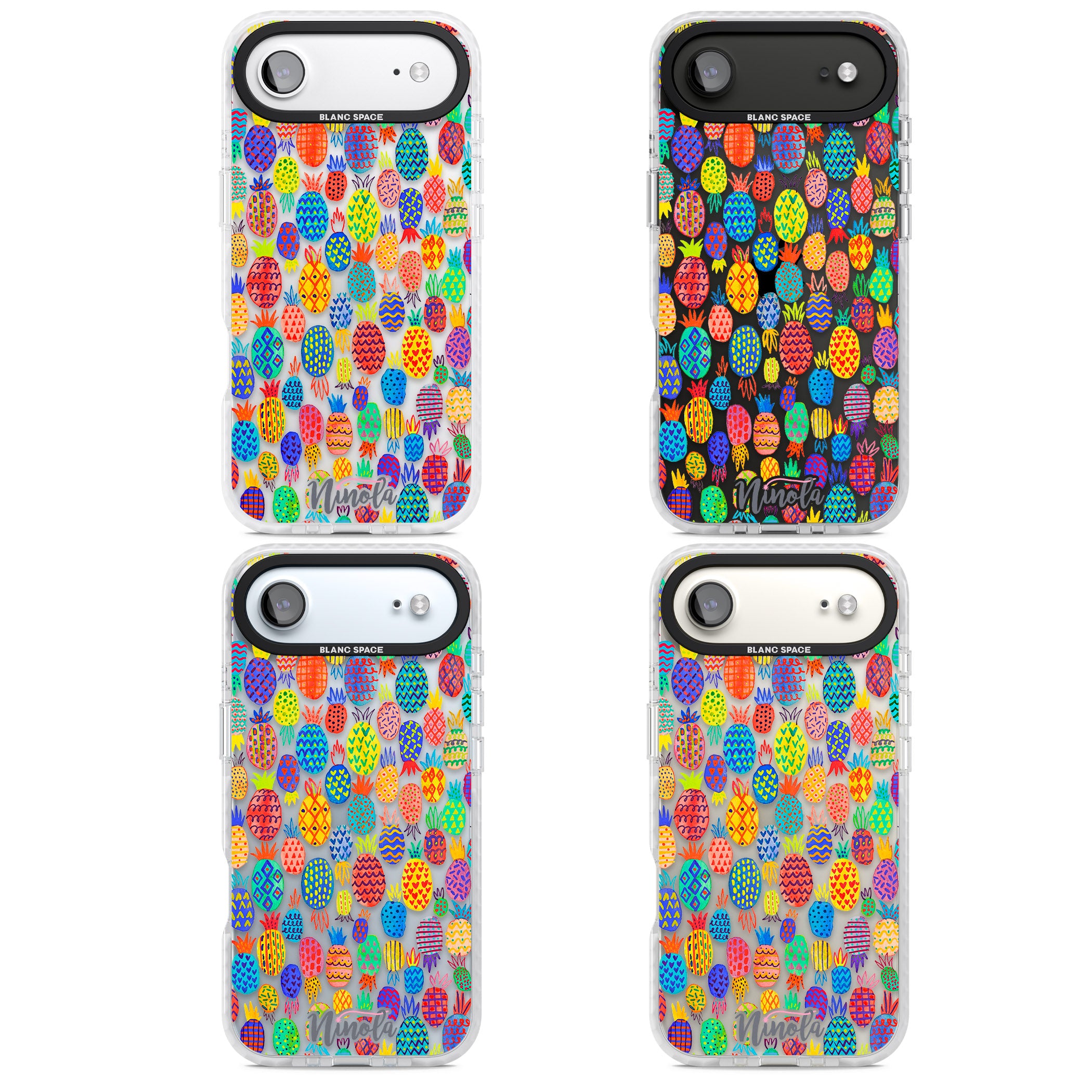 Vibrant Pineapple Pattern iPhone 17 Air Impact Clear Phone Case APT Impact Protection