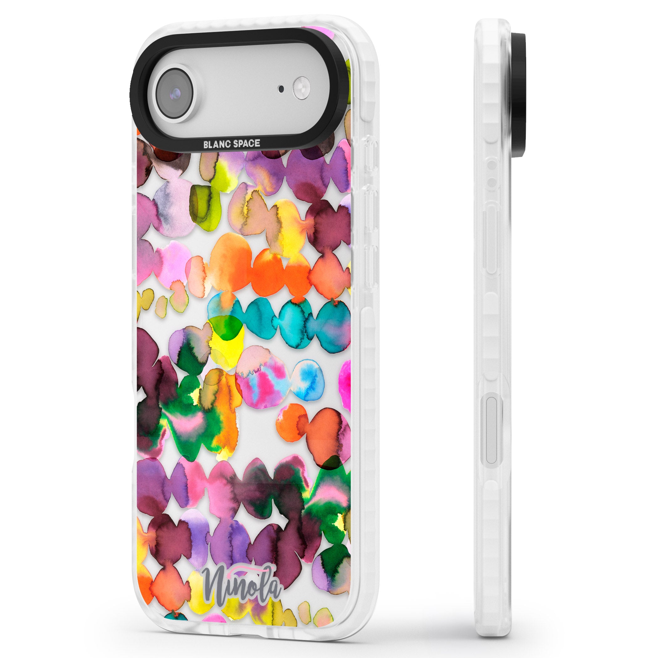 Ink Splash Hues iPhone 17 Air Impact Clear Phone Case Side Profile
