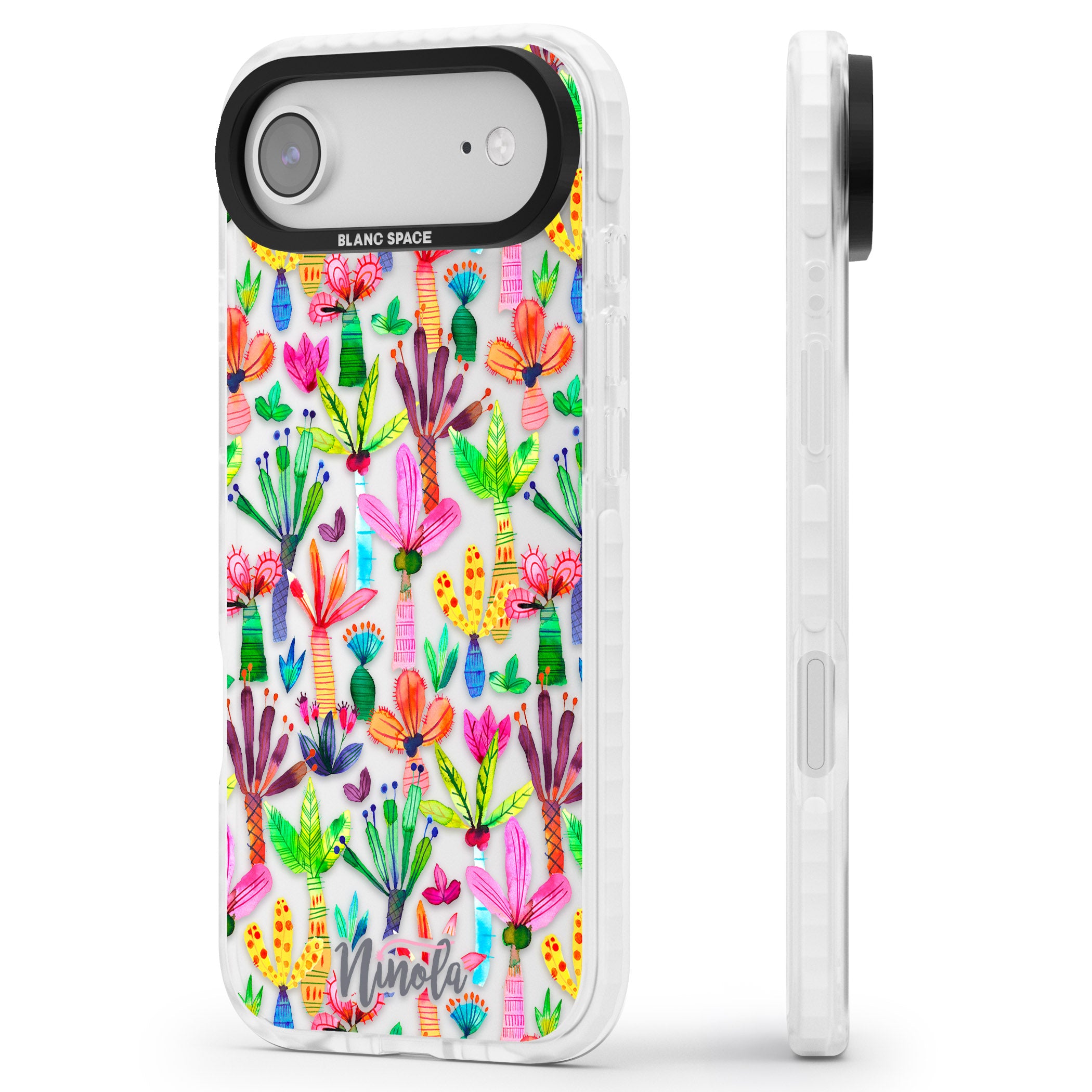 Tropical Botanical iPhone 17 Air Impact Clear Phone Case Side Profile