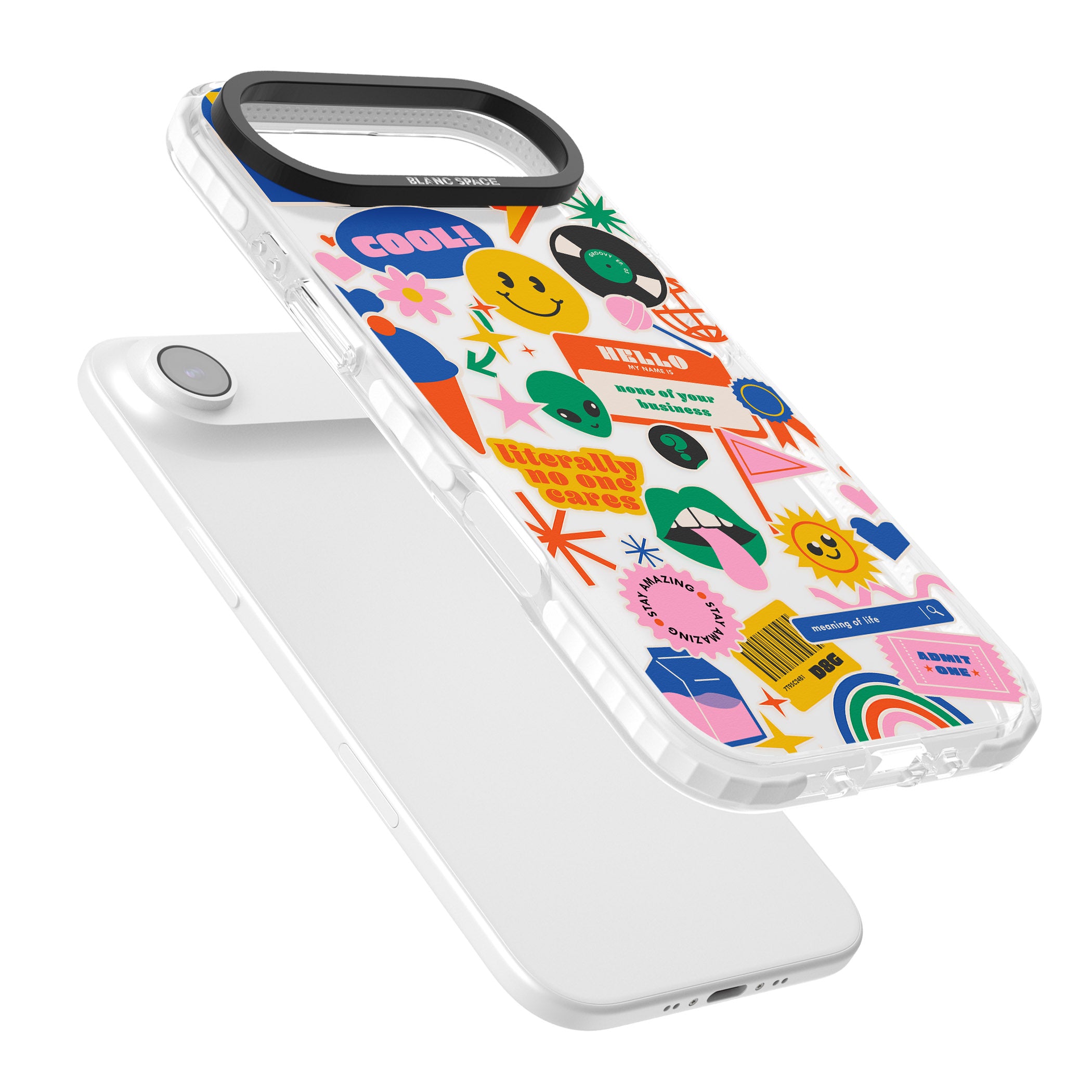Nostalgic Sticker Vibes iPhone 17 Air Impact Clear Phone Case Colours
