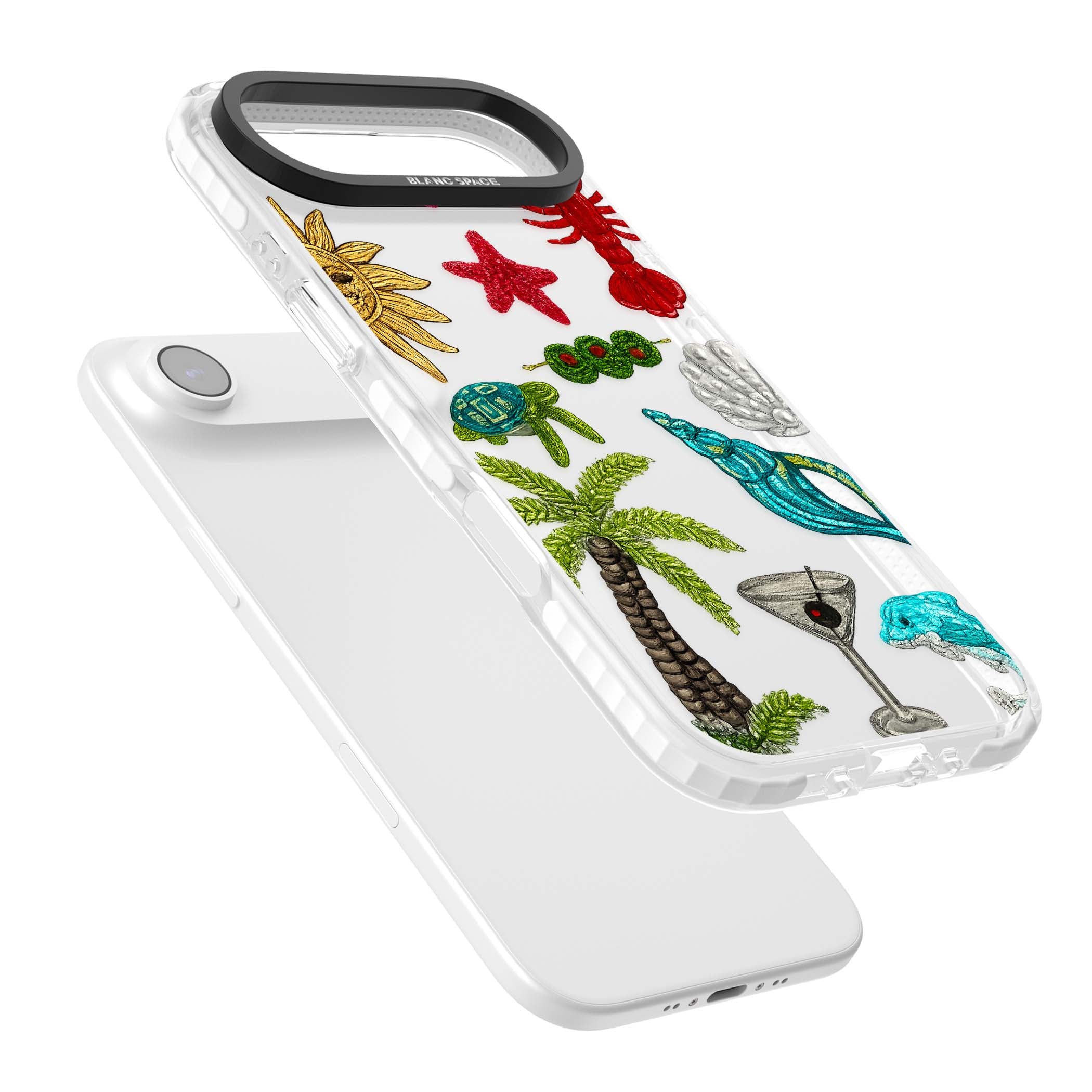 Painted Coastal Pattern coastal iPhone case | Black Impact case for iPhone Air
