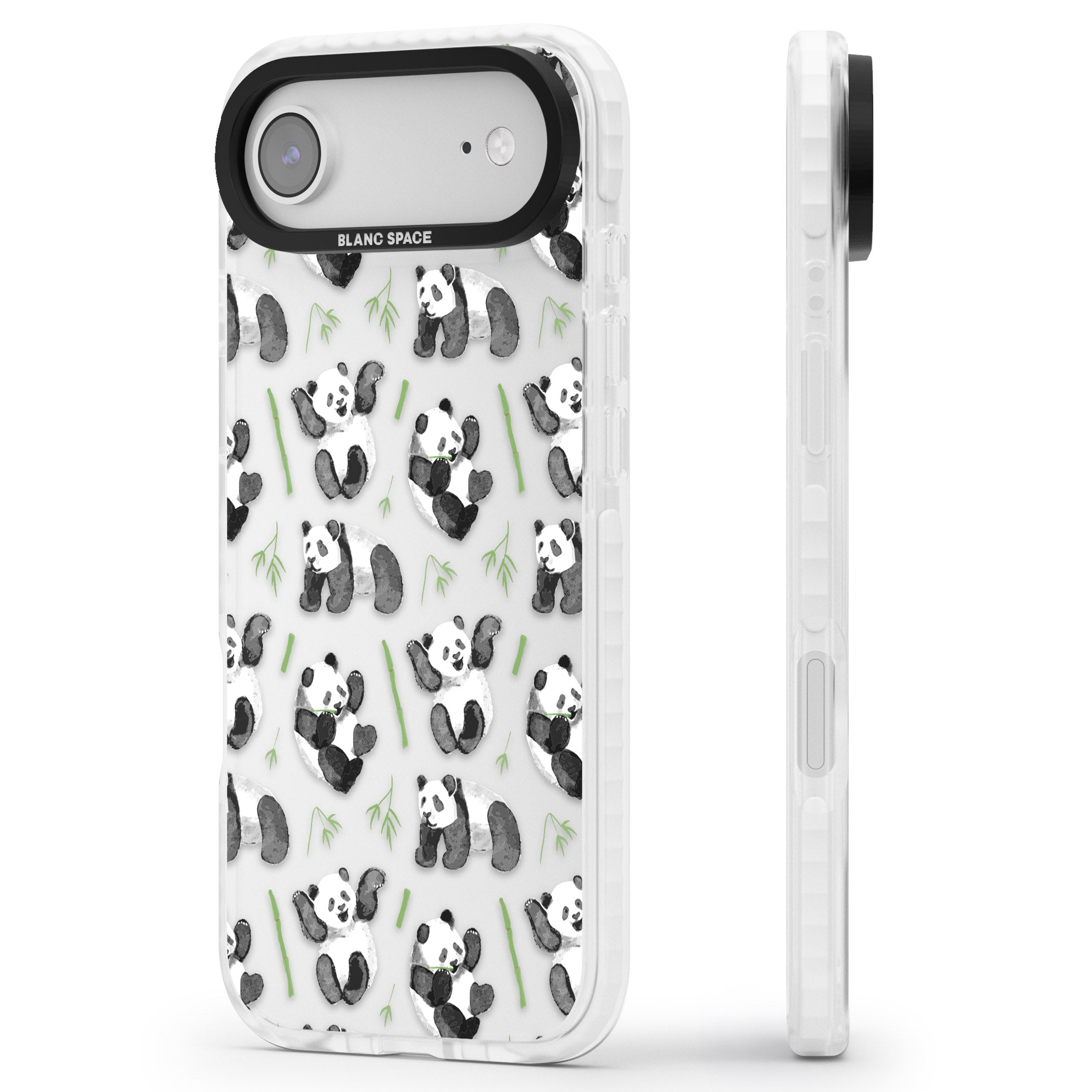 Watercolour Panda Pattern iPhone 17 Air Impact Clear Phone Case Side Profile