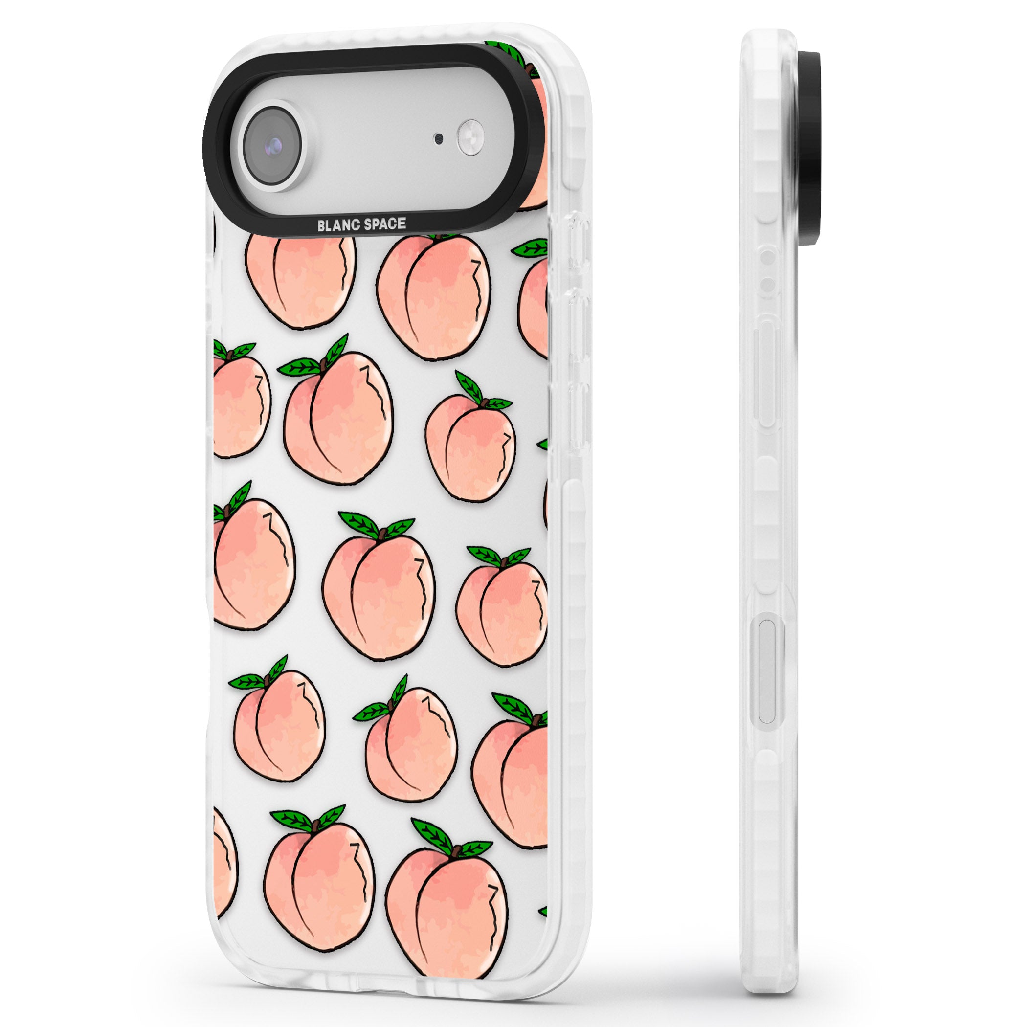 Peachy Picnic iPhone 17 Air Impact Clear Phone Case Side Profile