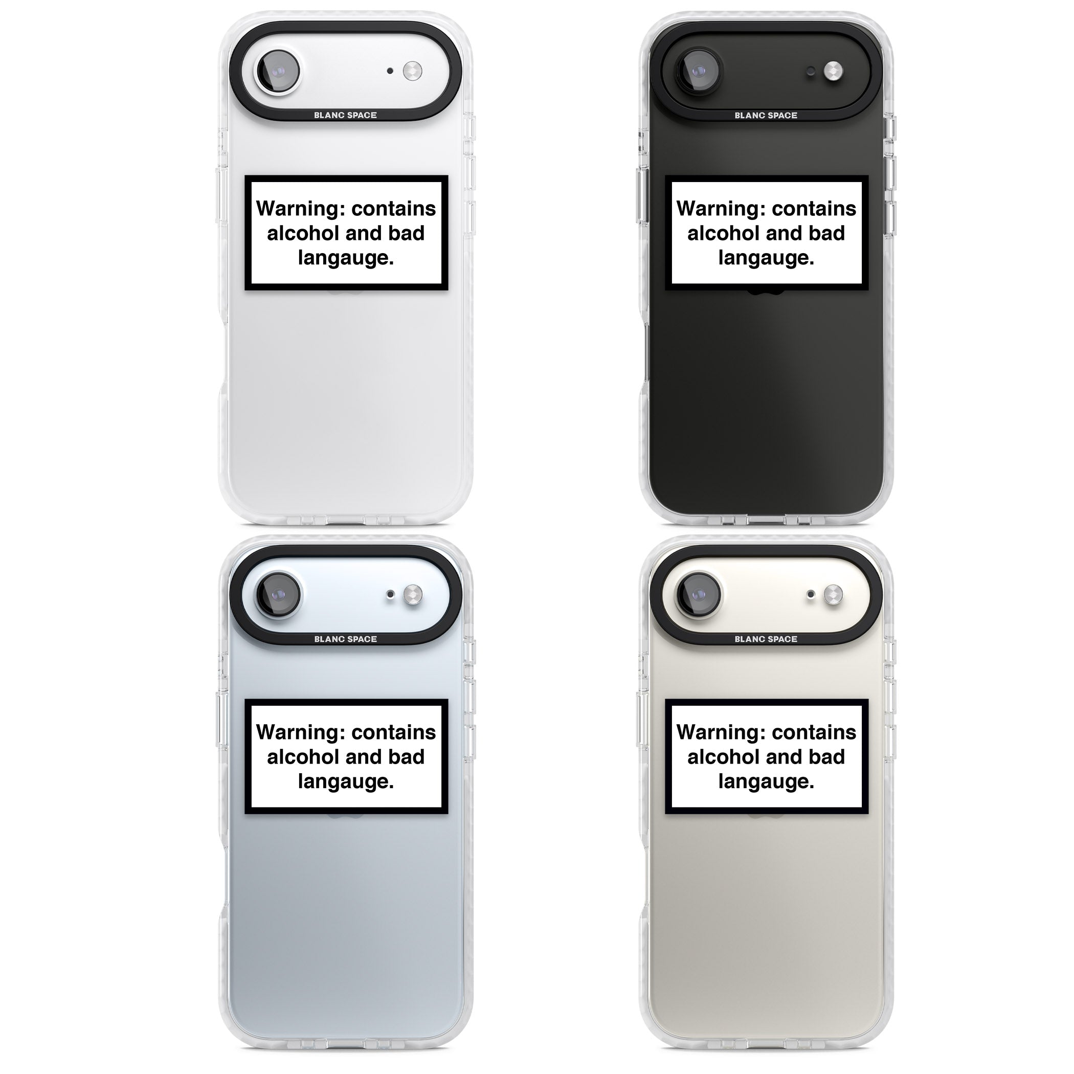 Warning: Contains Alcohol & Bad Language iPhone 17 Air Impact Clear Phone Case APT Impact Protection