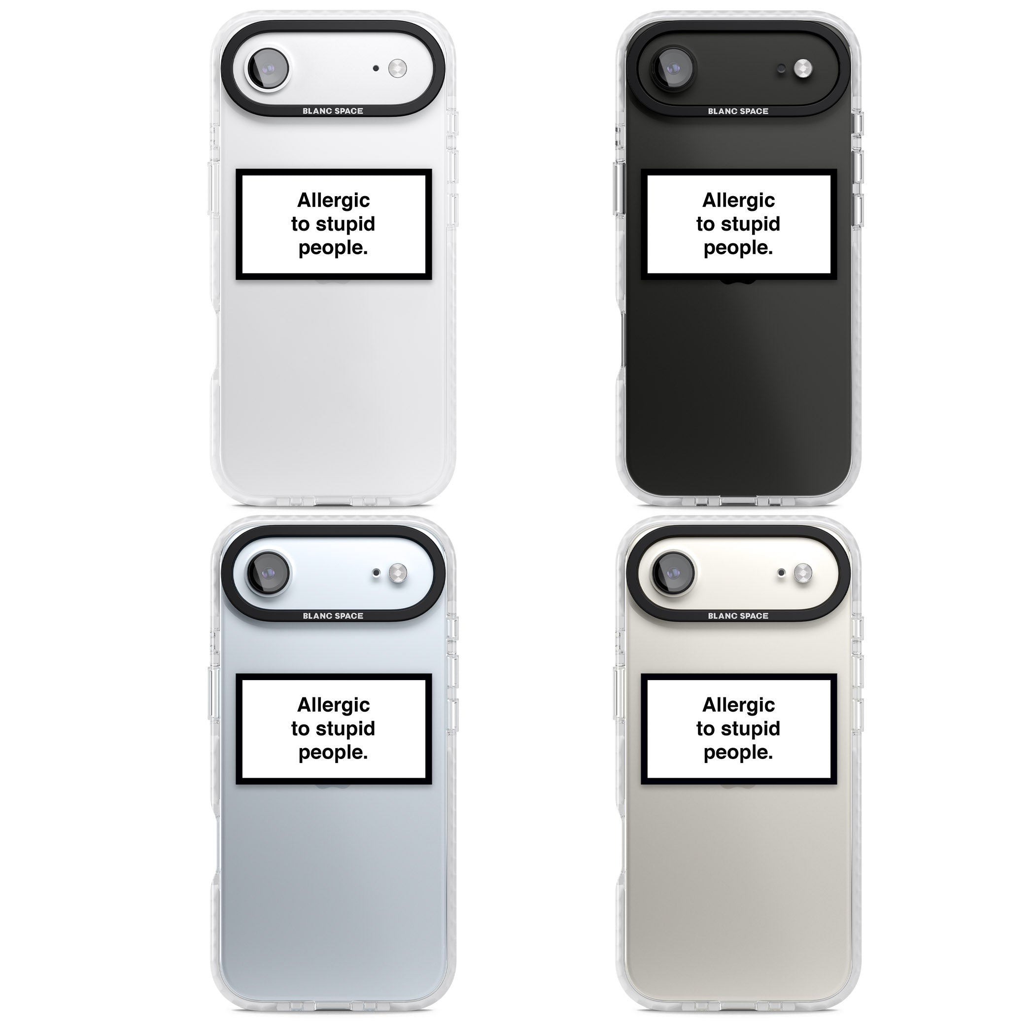 Allergic To Stupid People iPhone 17 Air Impact Clear Phone Case APT Impact Protection