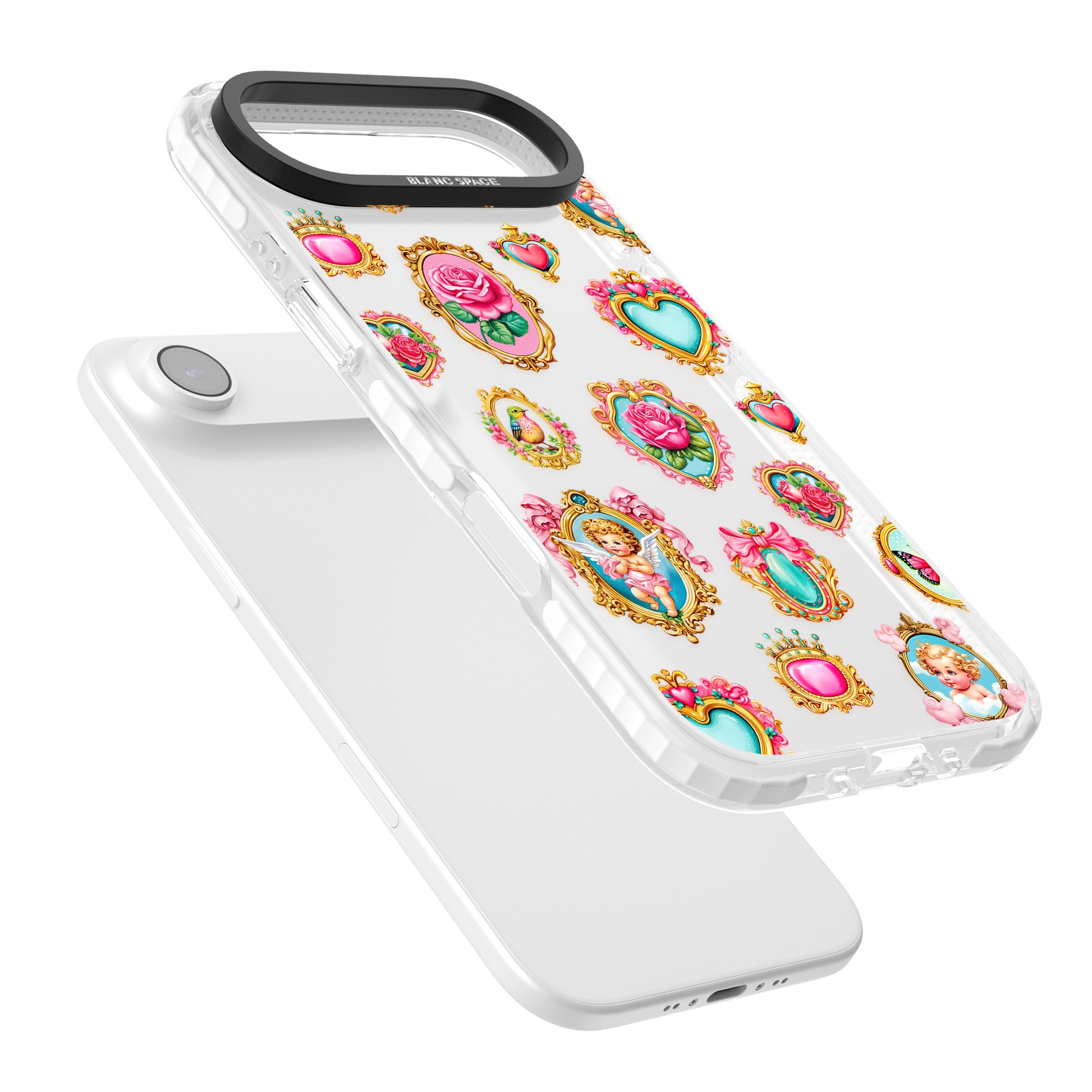 Angelcore Hearts Frames iPhone 17 Air Impact Clear Phone Case Colours