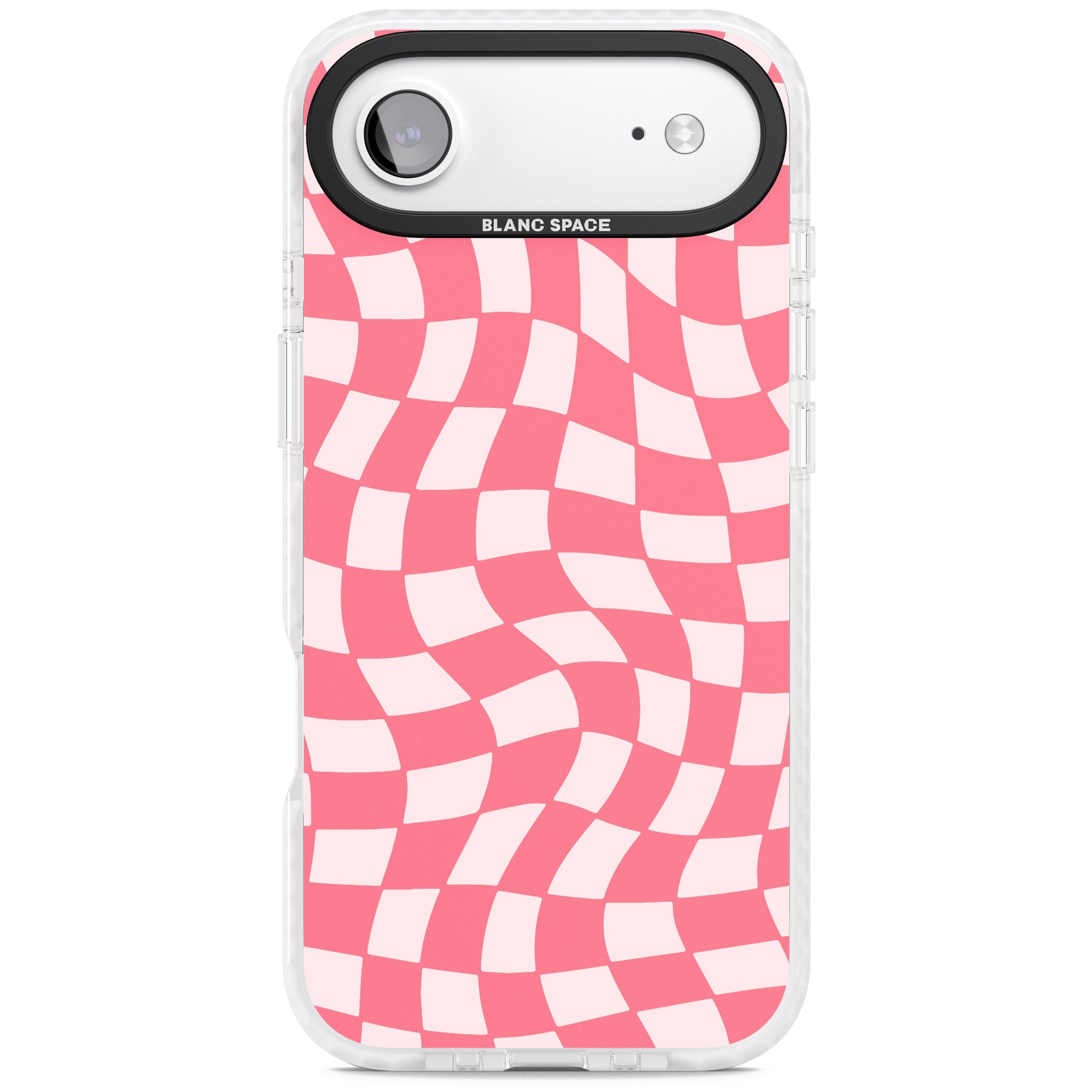 Pink Wavy Checked Pattern iPhone 17 Air Impact Clear Phone Case