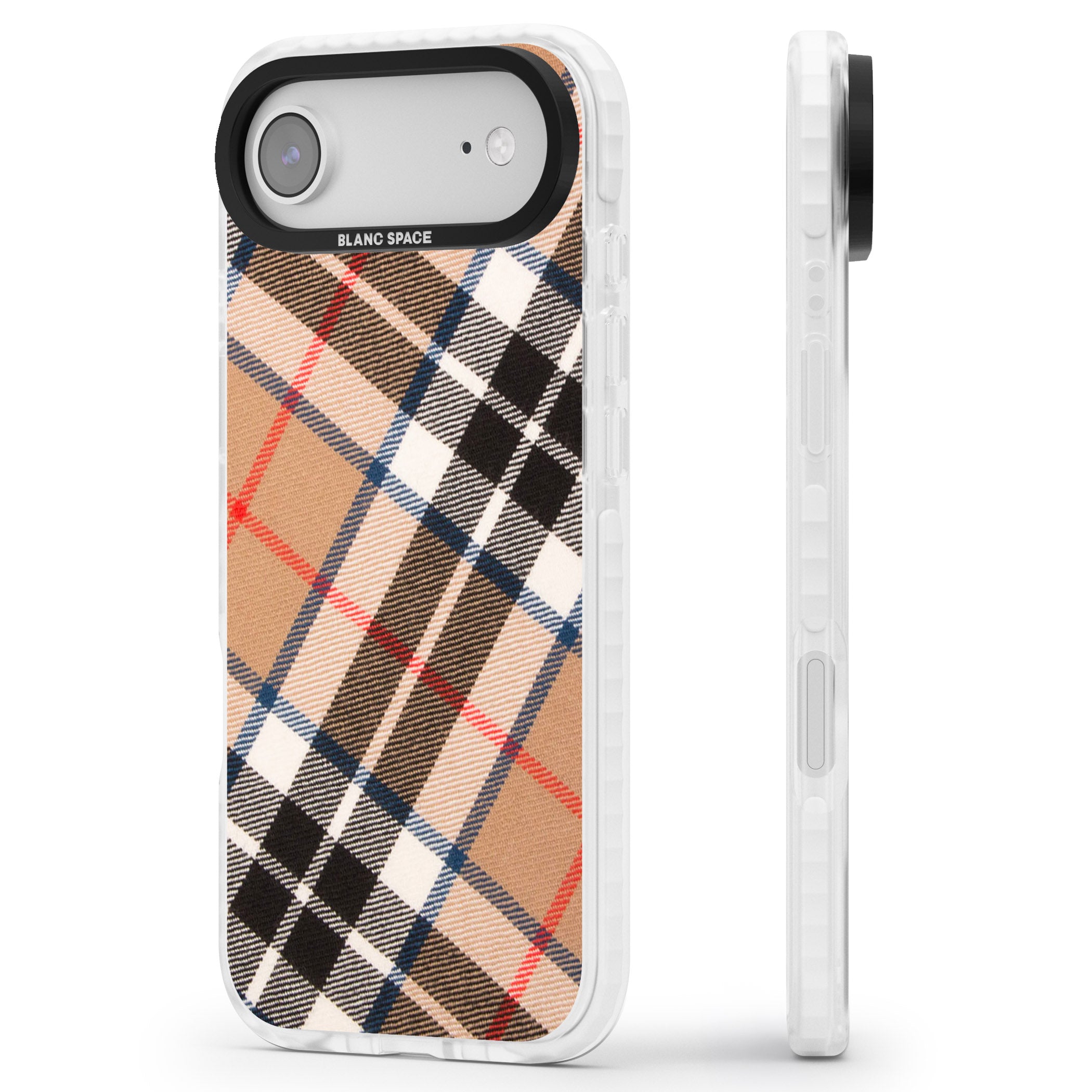 Haymarket Check iPhone 17 Air Impact Clear Phone Case Side Profile