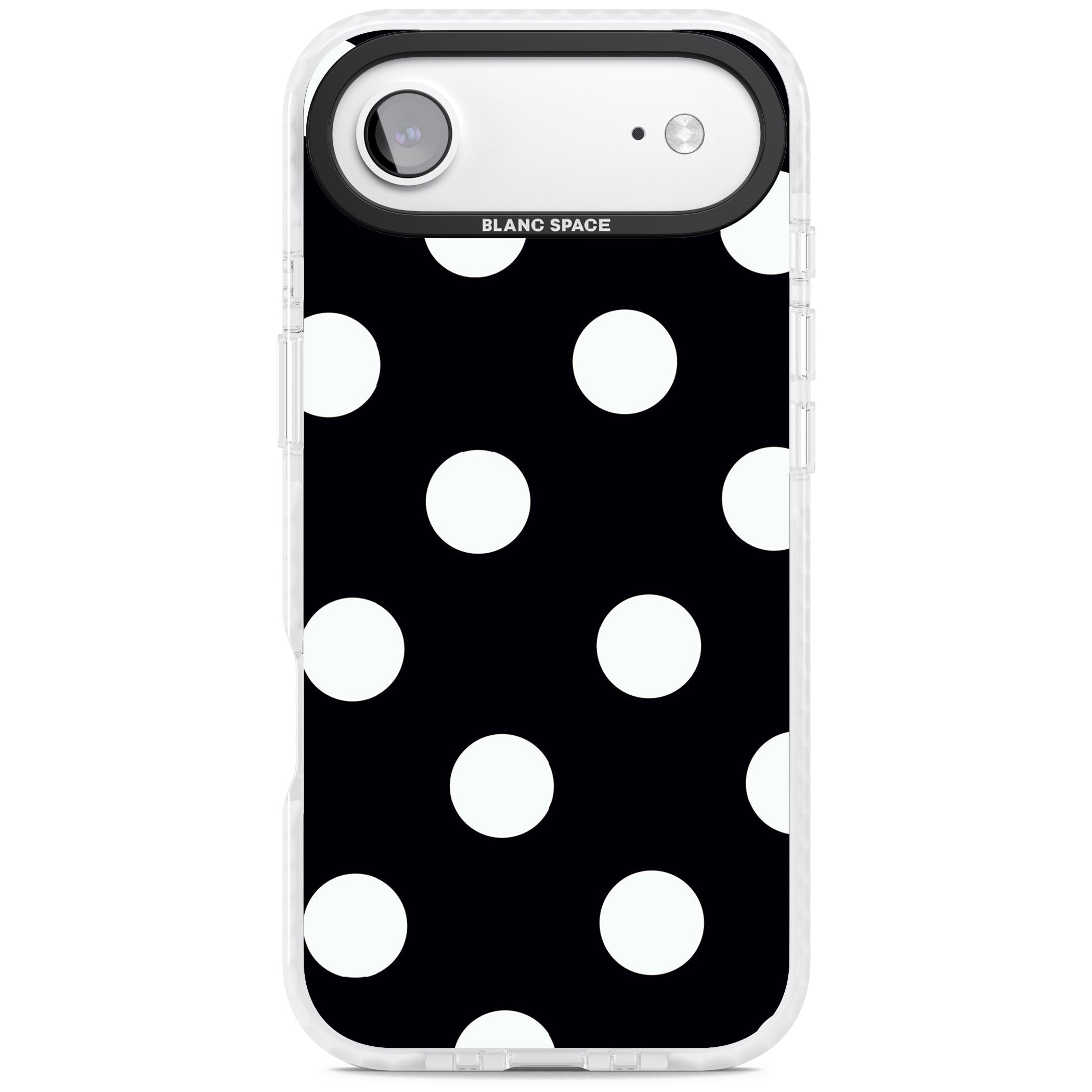 Chic Black Polka Dot iPhone 17 Air Impact Clear Phone Case