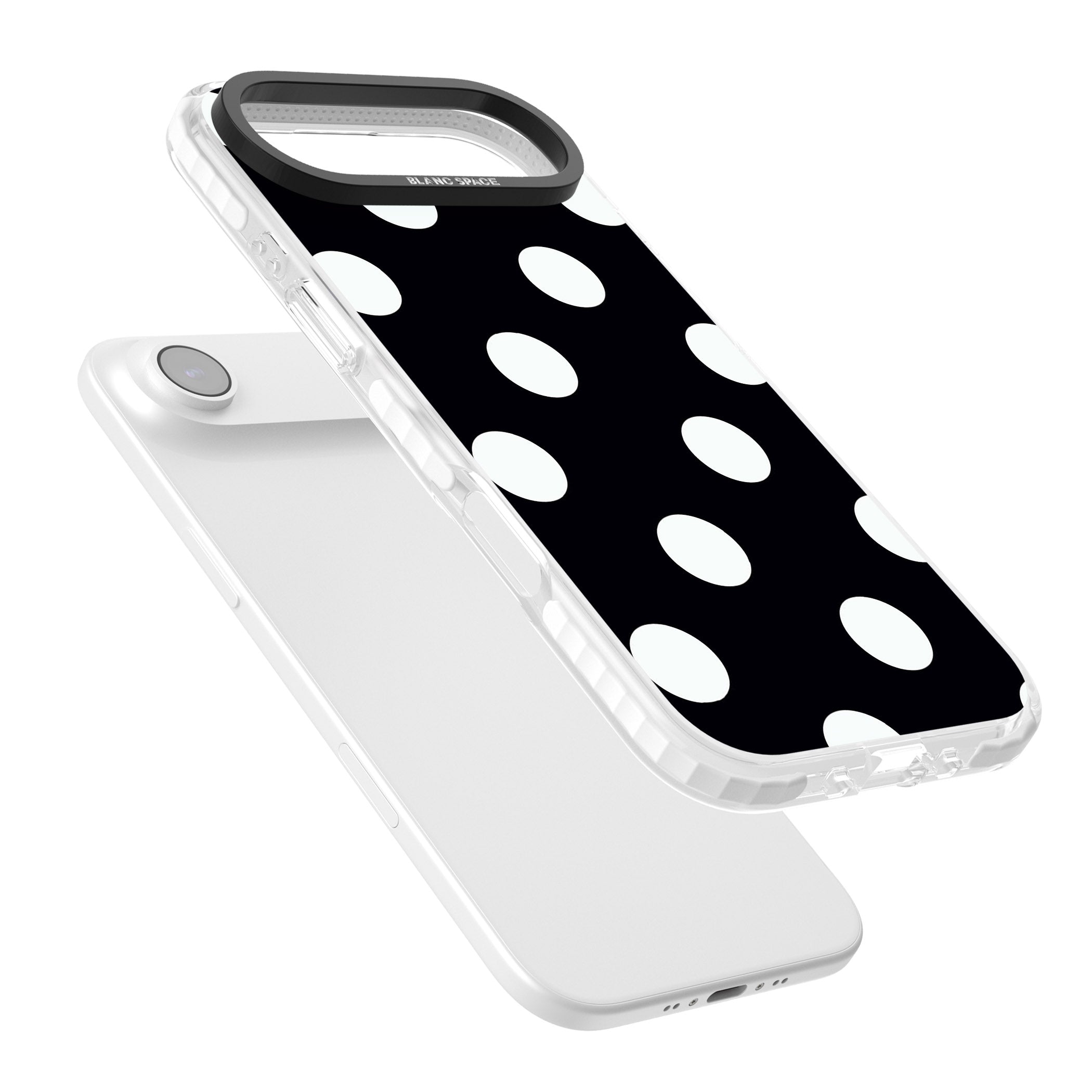 Chic Black Polka Dot iPhone 17 Air Impact Clear Phone Case Colours