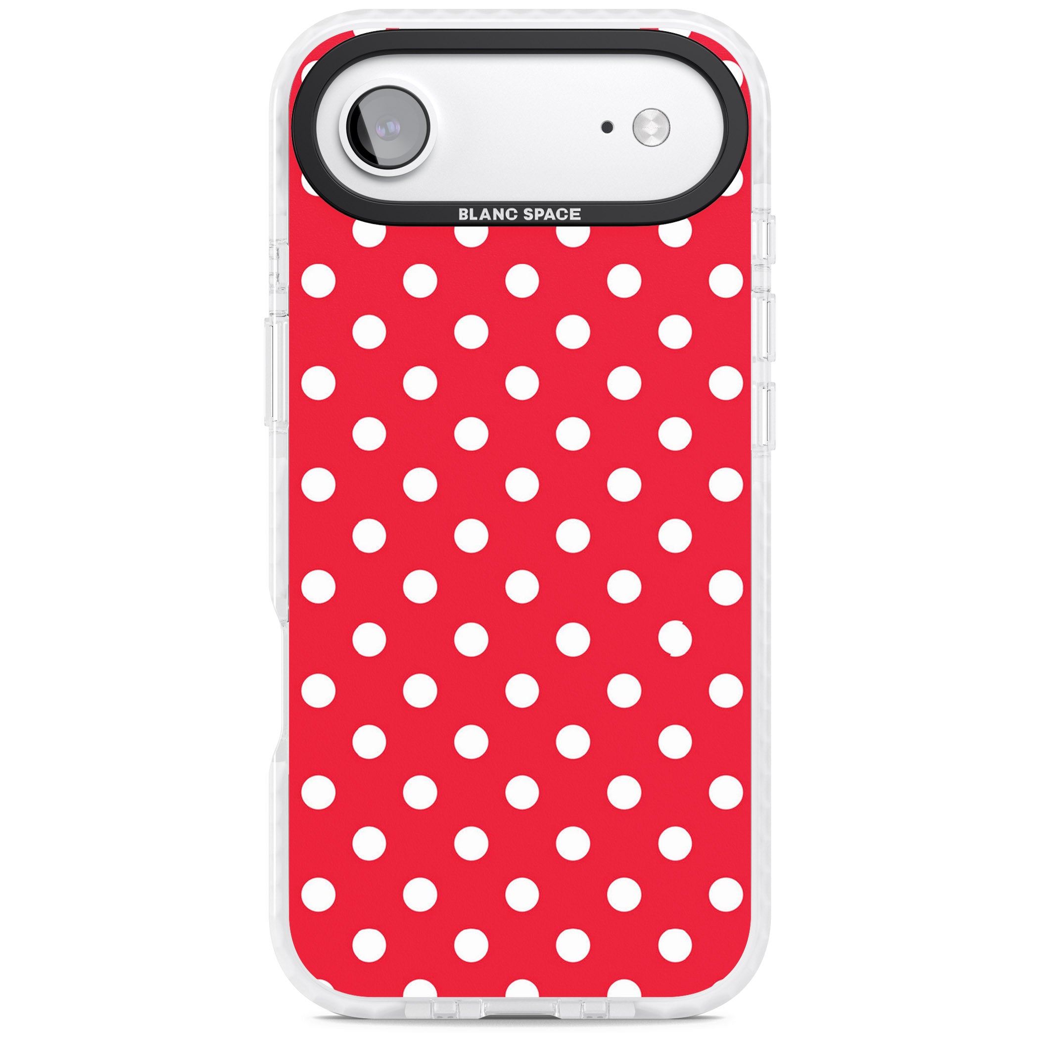 Designer Lava Red Polka Dot iPhone 17 Air Impact Clear Phone Case