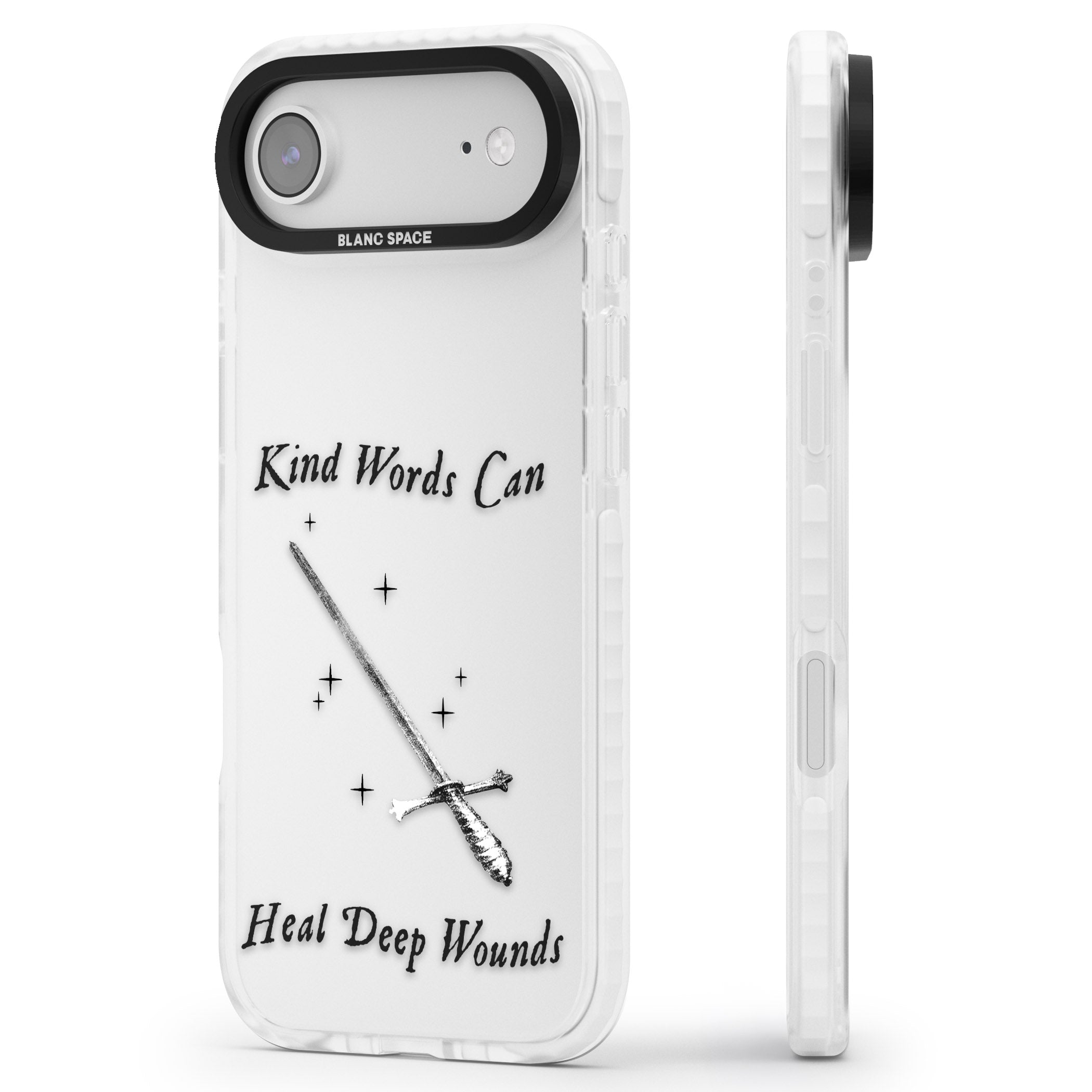 Kind Words Can Heal Deep Wounds iPhone 17 Air Impact Clear Phone Case Side Profile