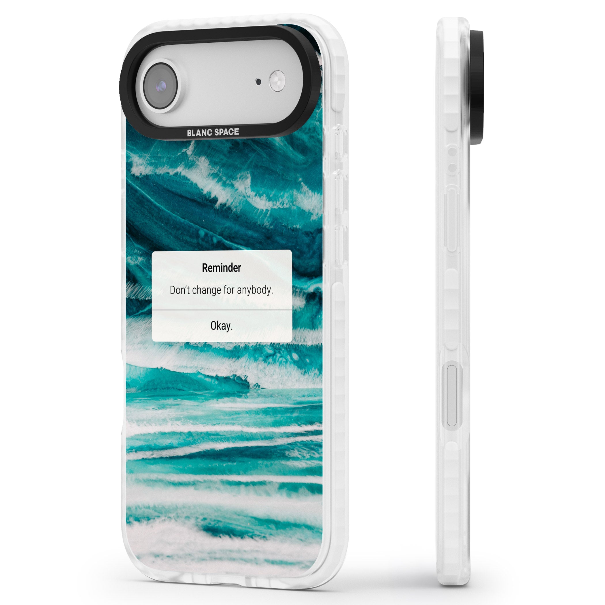 Ocean Vibe Reminder iPhone 17 Air Impact Clear Phone Case Side Profile