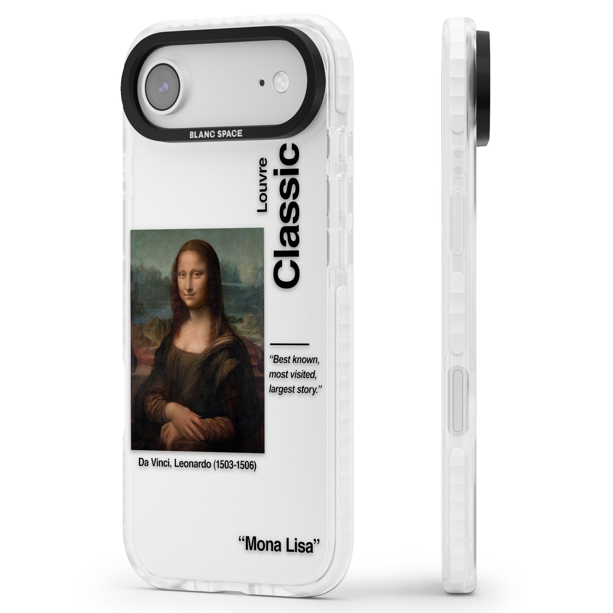 Mona Lisa Leonardo Da Vinci iPhone 17 Air Impact Clear Phone Case Side Profile