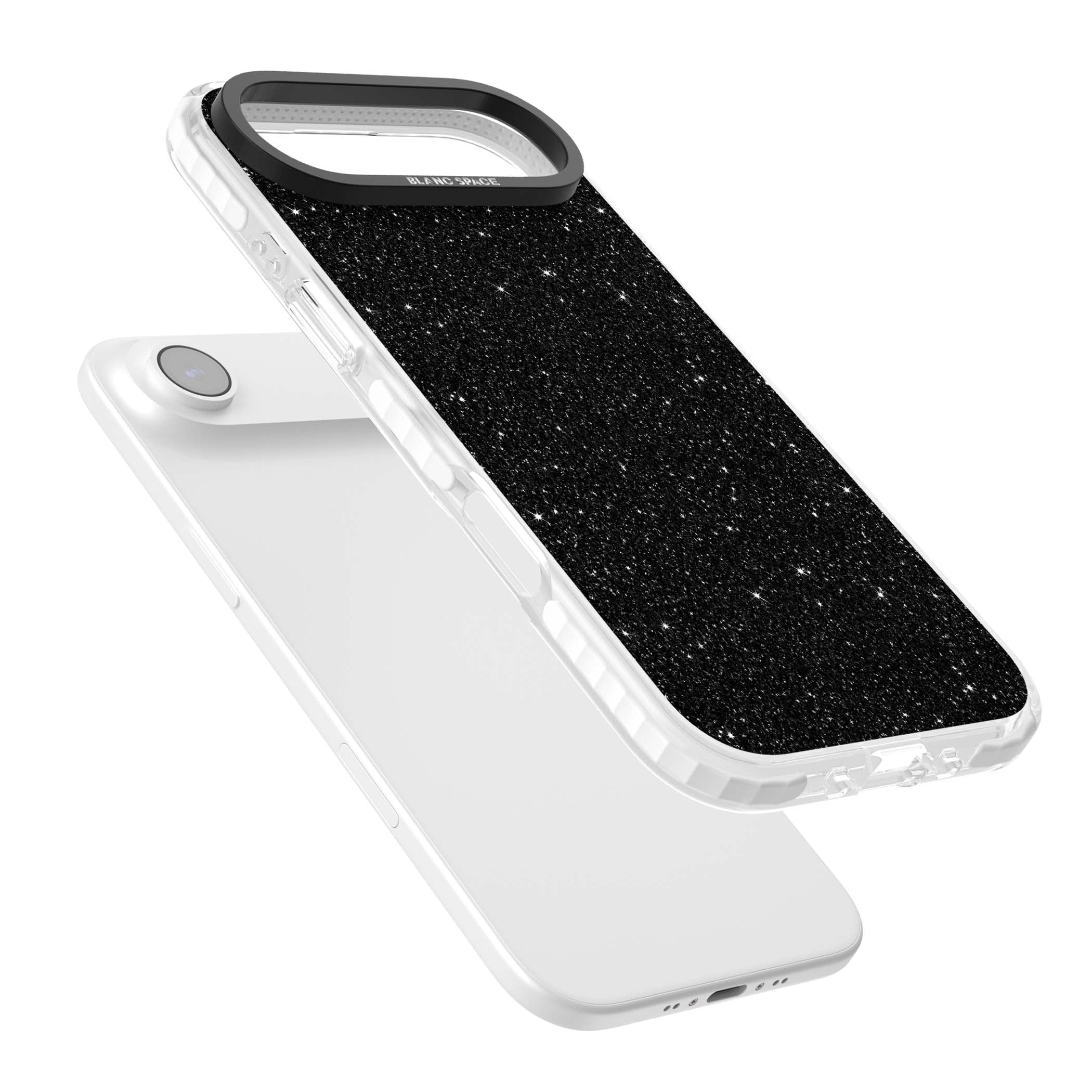 Black Glitter black glitter iPhone case featuring an all-over sparkly shimmer pattern on a jet black base | Black Impact case for iPhone Air
