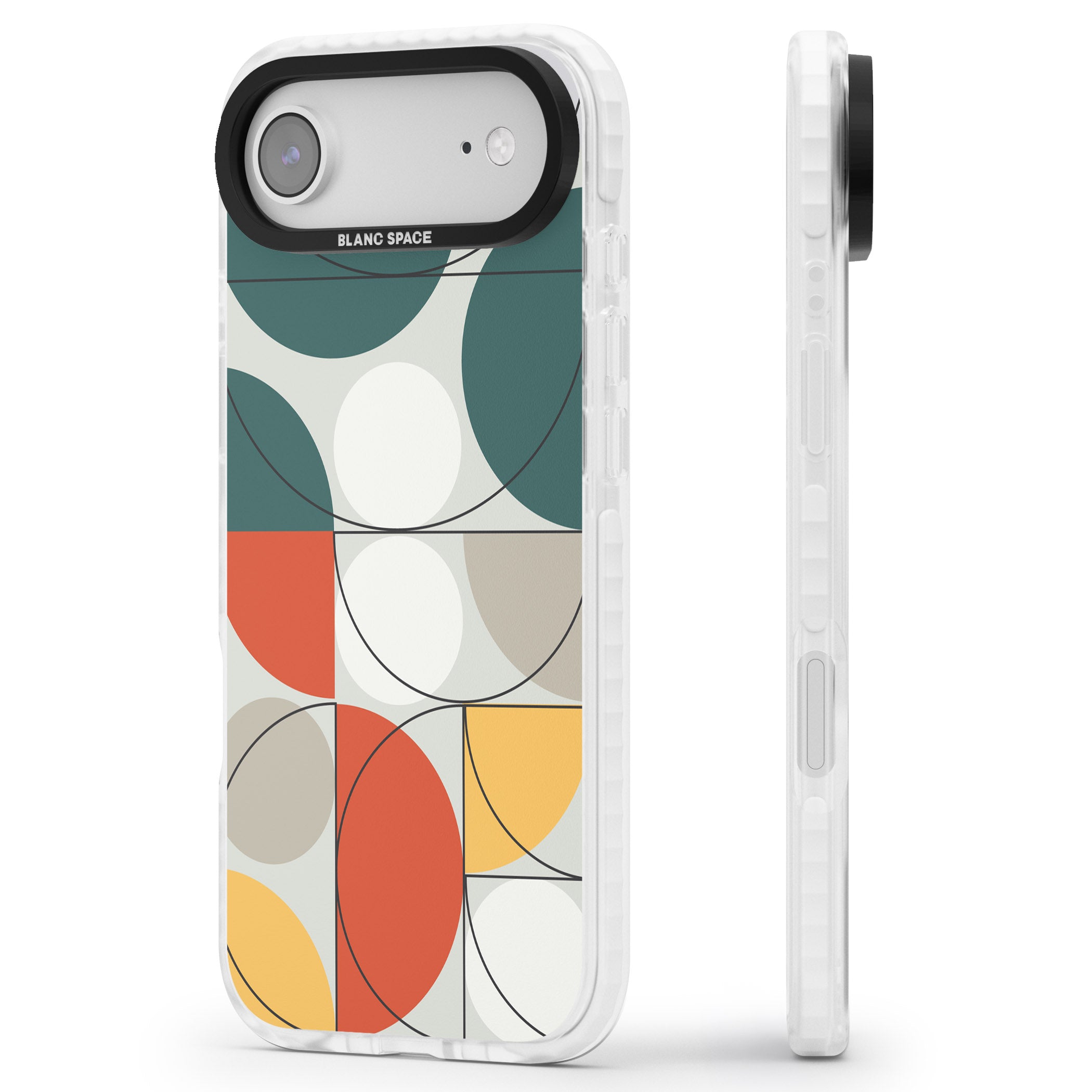Modern Abstract Circle iPhone 17 Air Impact Clear Phone Case Side Profile