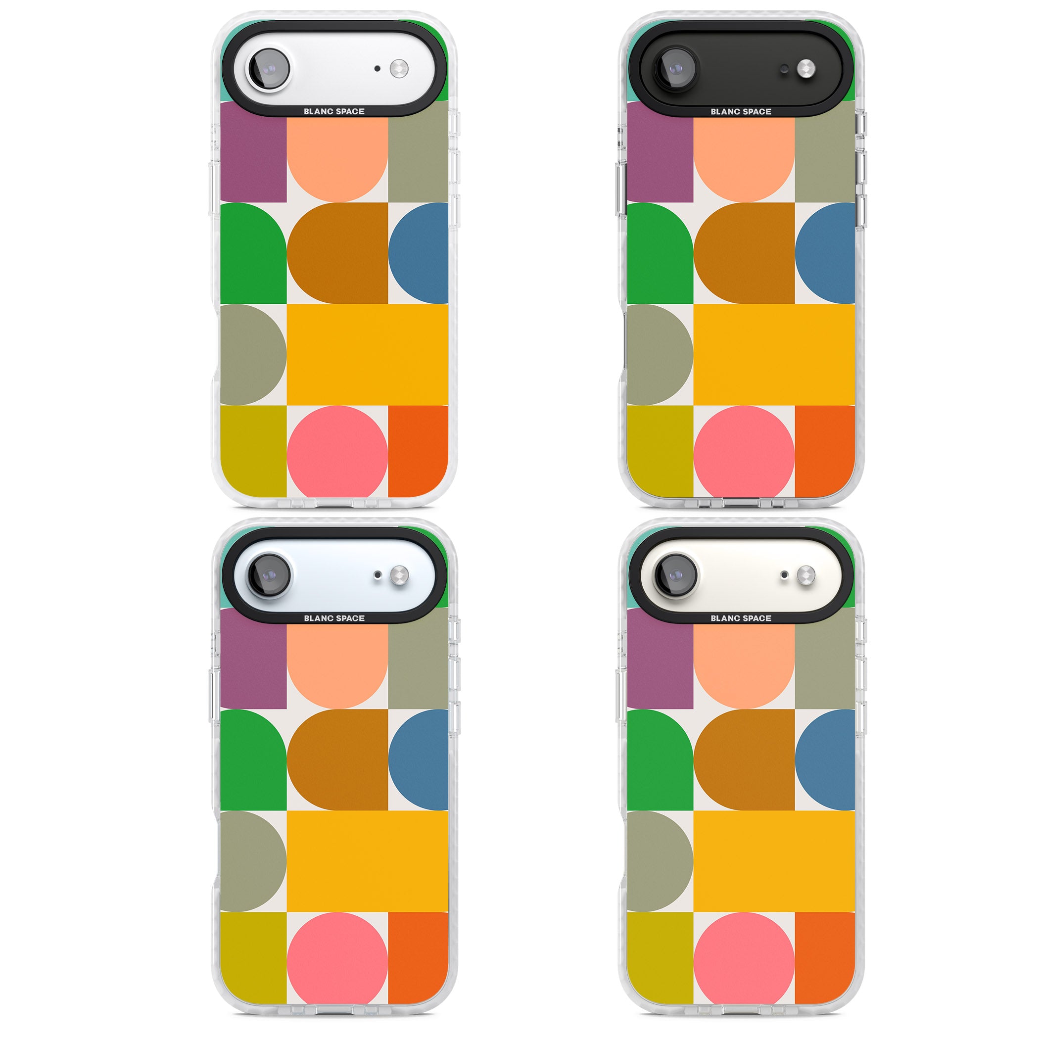 Retro Colorful Shapes iPhone 17 Air Impact Clear Phone Case APT Impact Protection