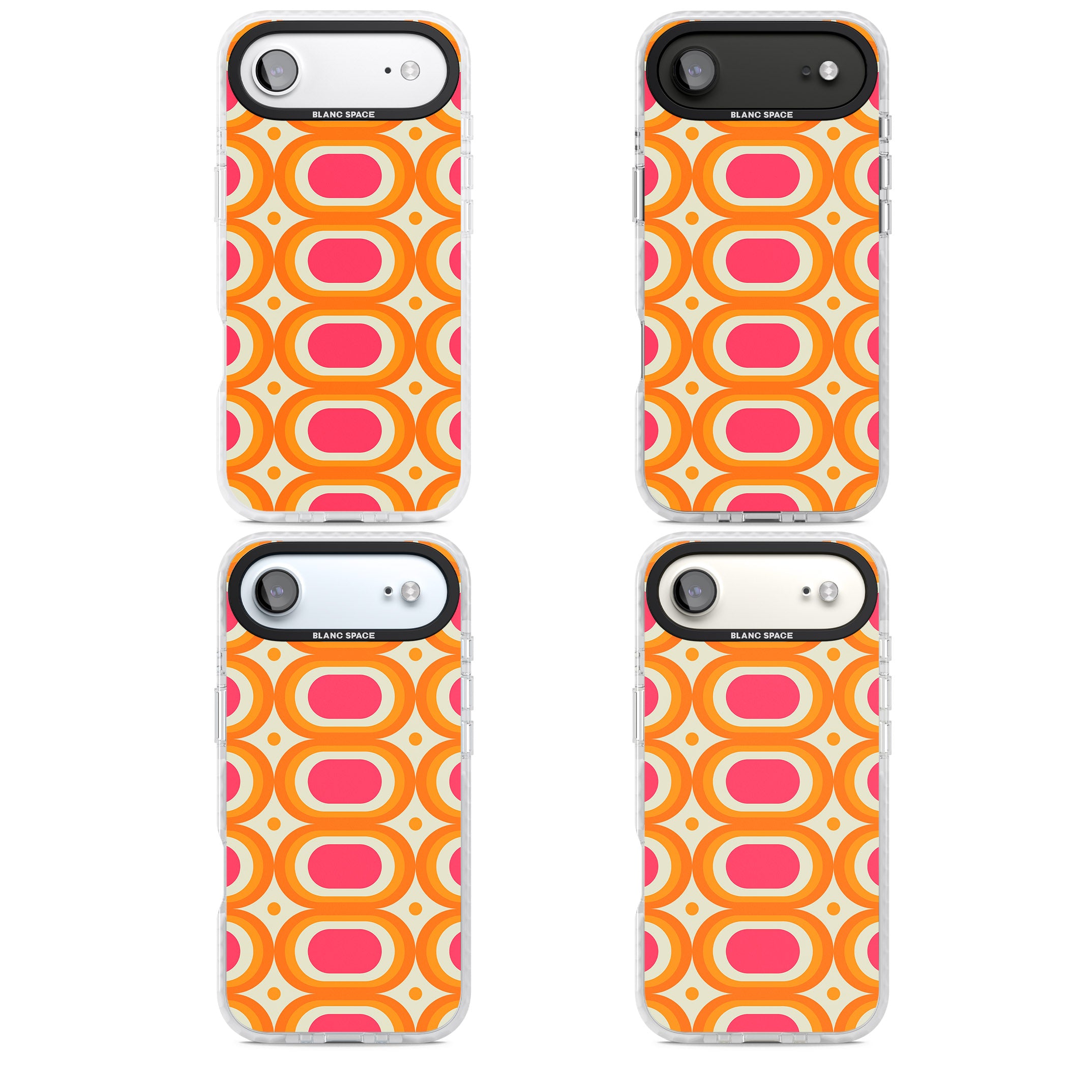 Groovy 60S Shape Pattern iPhone 17 Air Impact Clear Phone Case APT Impact Protection