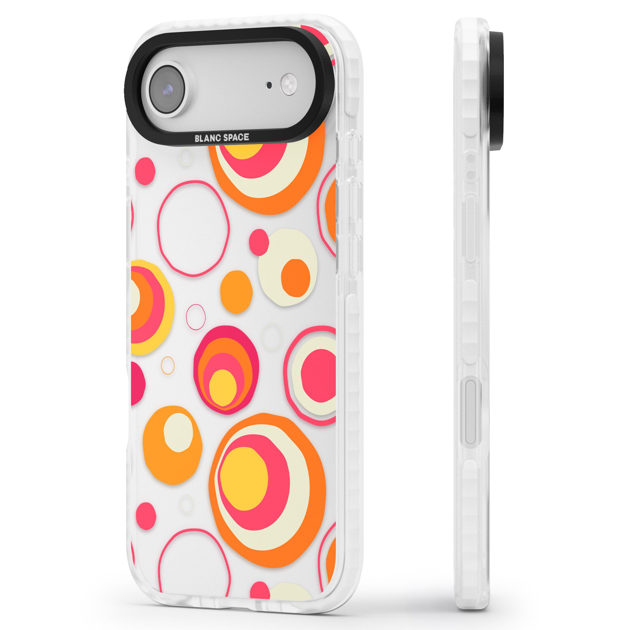 Mid Century Party Pattern iPhone 17 Air Impact Clear Phone Case Side Profile