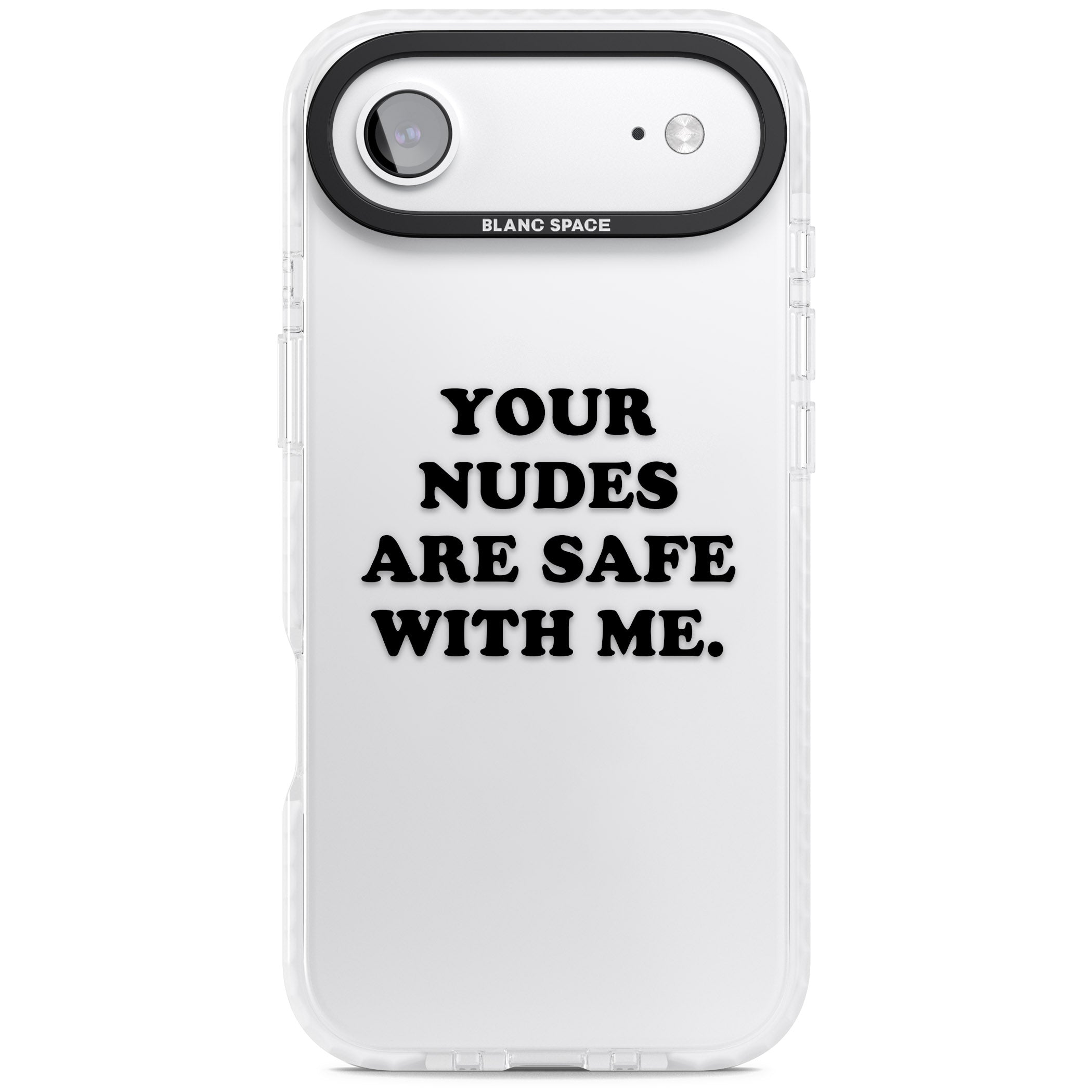 Your Nudes Are Safe Black iPhone 17 Air Impact Clear Phone Case