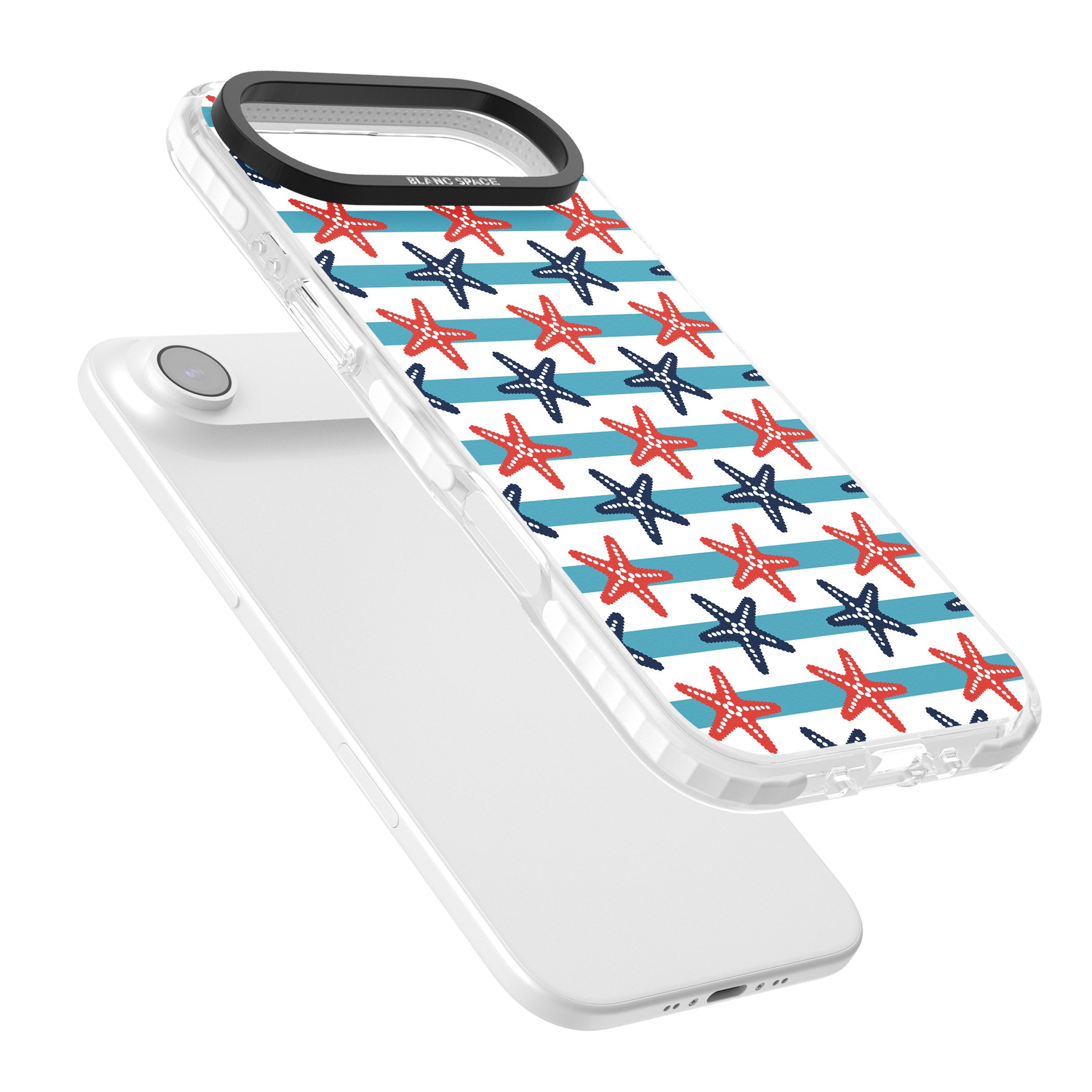 Nautical Starfish Stripe iPhone 17 Air Impact Clear Phone Case Colours