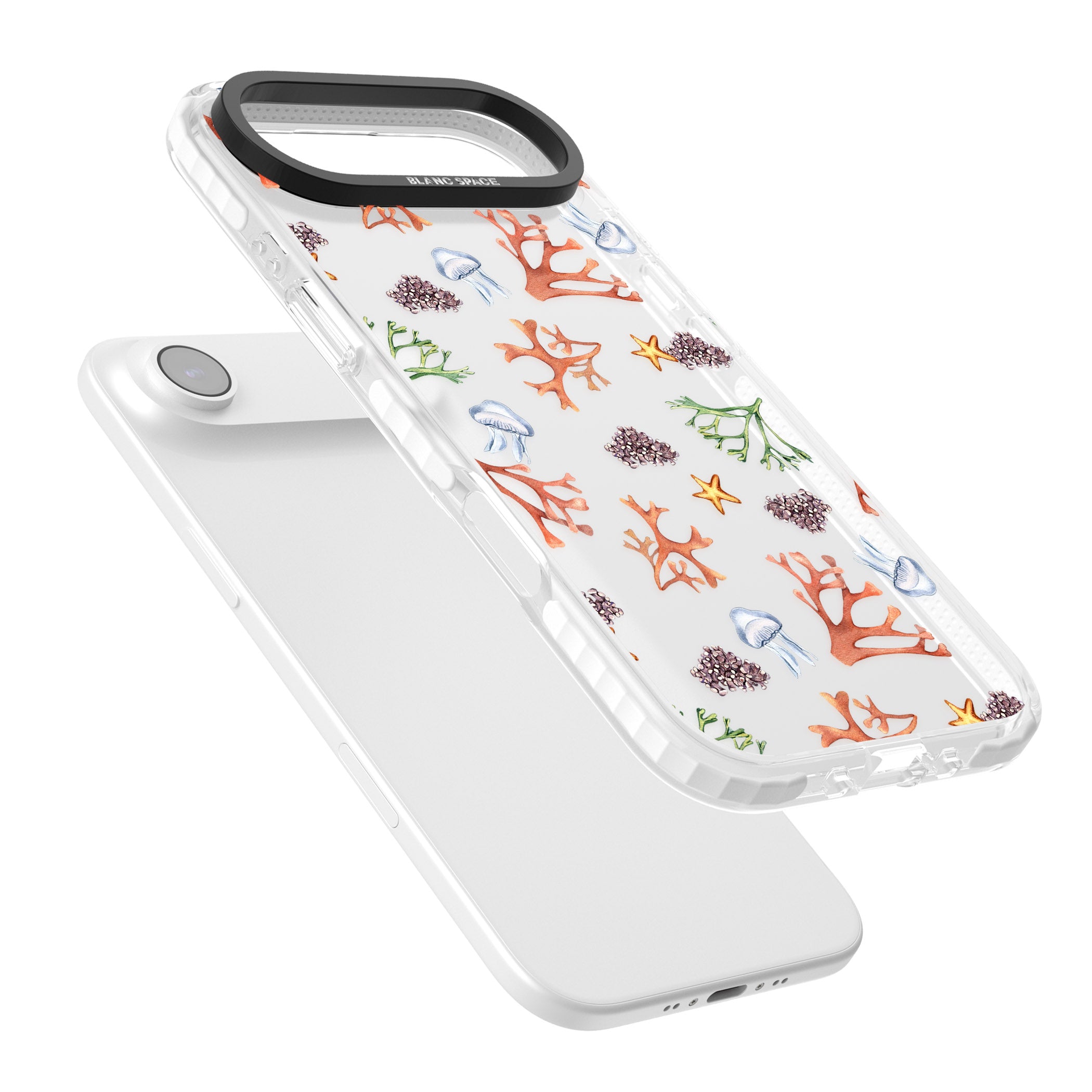 Coral & Jellyfish iPhone 17 Air Impact Clear Phone Case Colours