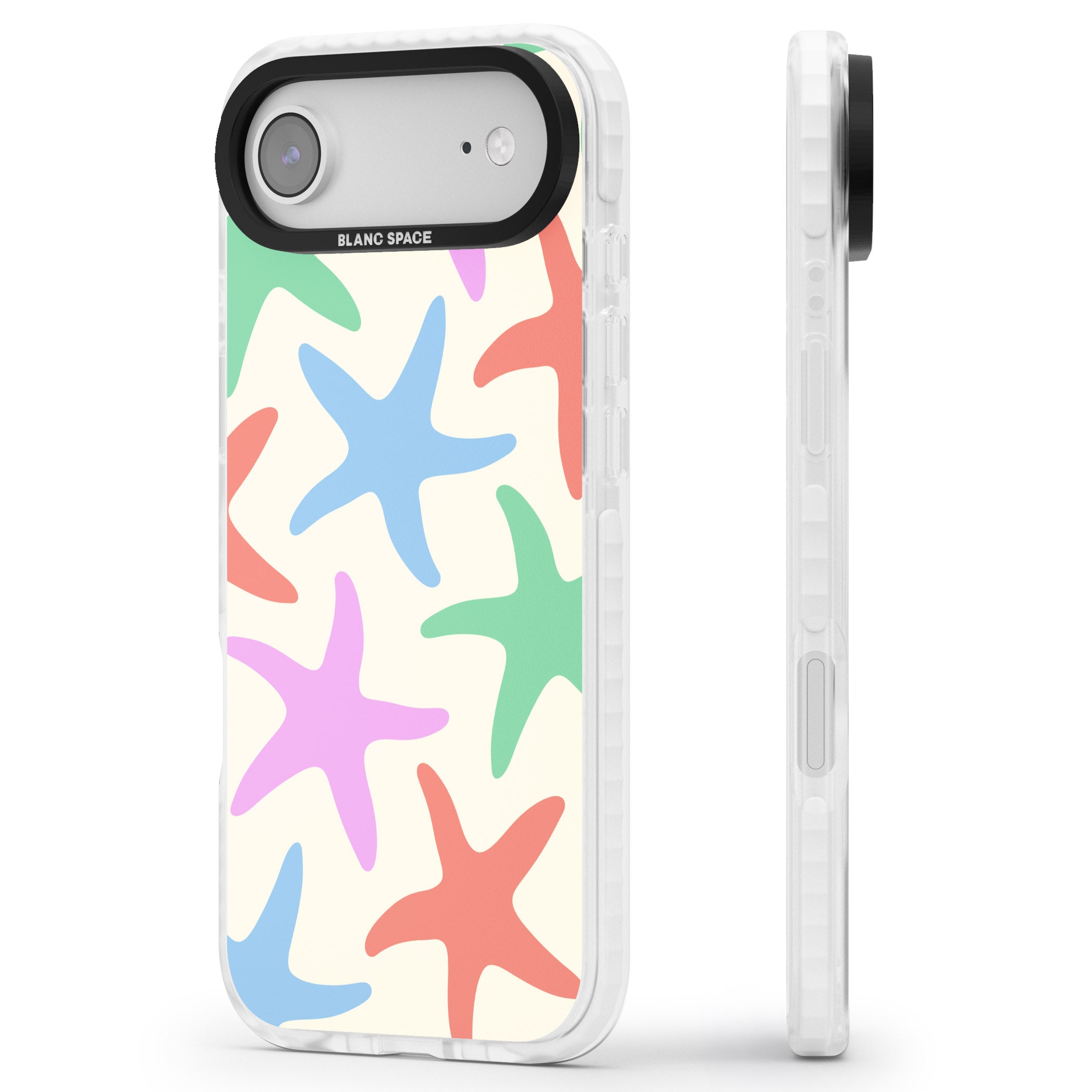 Pastel Starfish iPhone 17 Air Impact Clear Phone Case Side Profile
