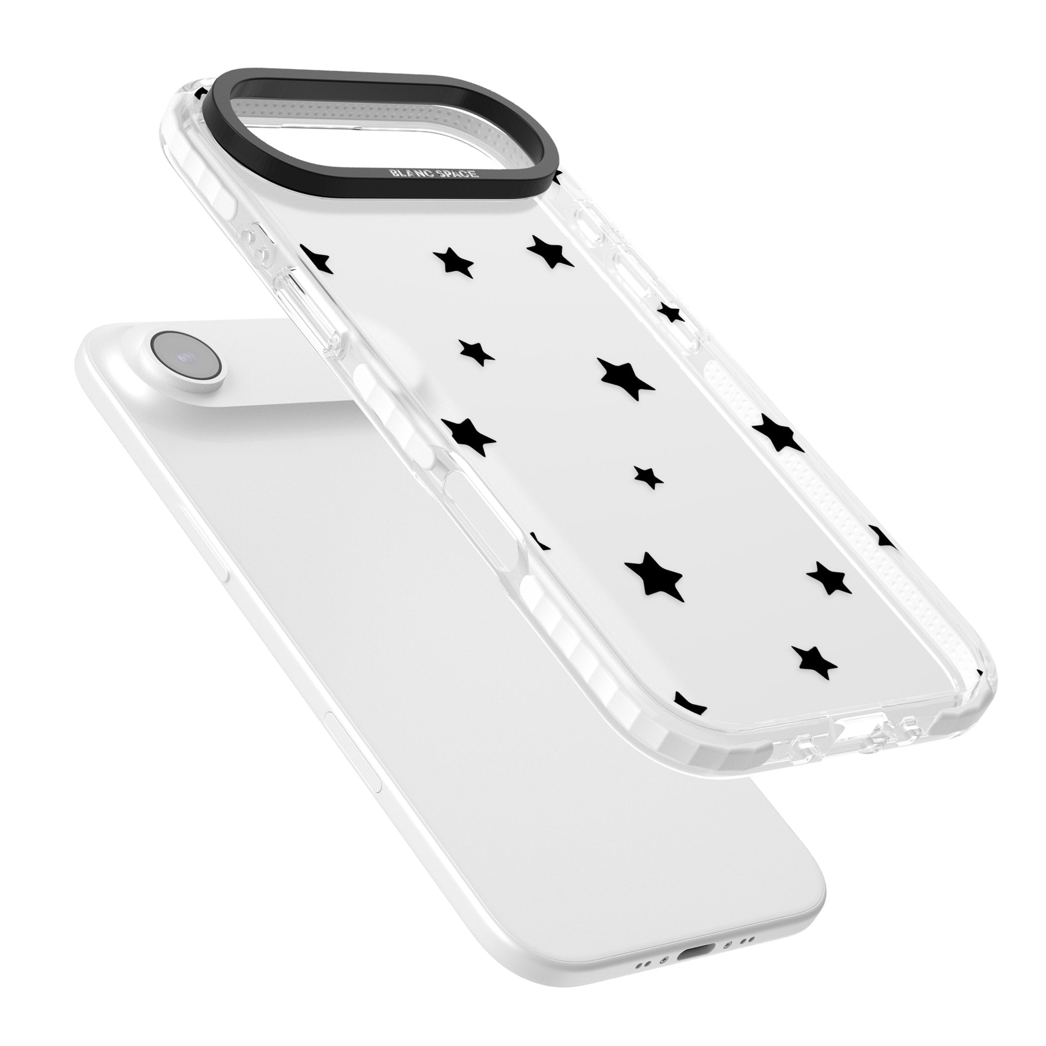 Starry Night Black Stars iPhone 17 Air Impact Clear Phone Case Colours