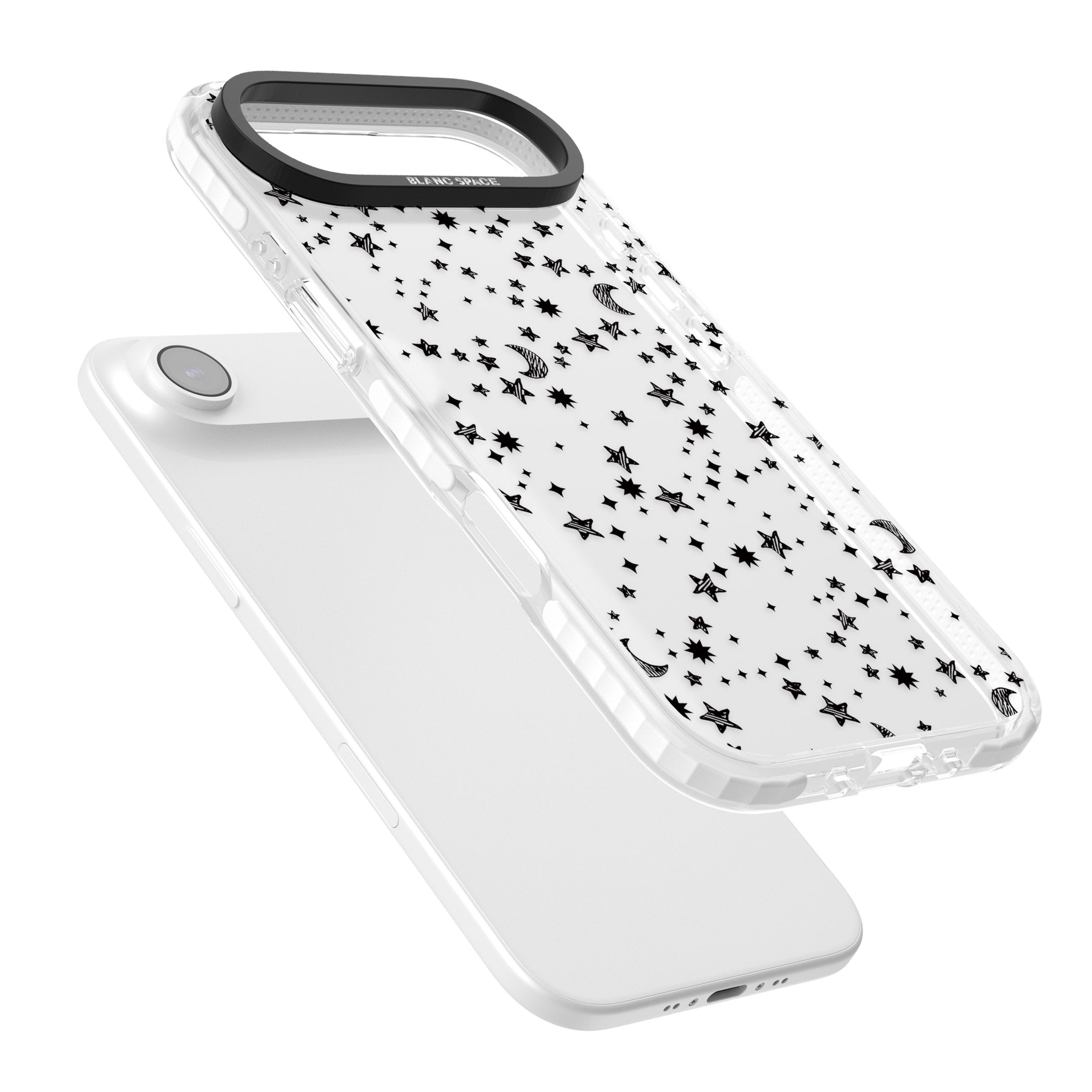 Black Cosmic Galaxy Pattern iPhone 17 Air Impact Clear Phone Case Colours