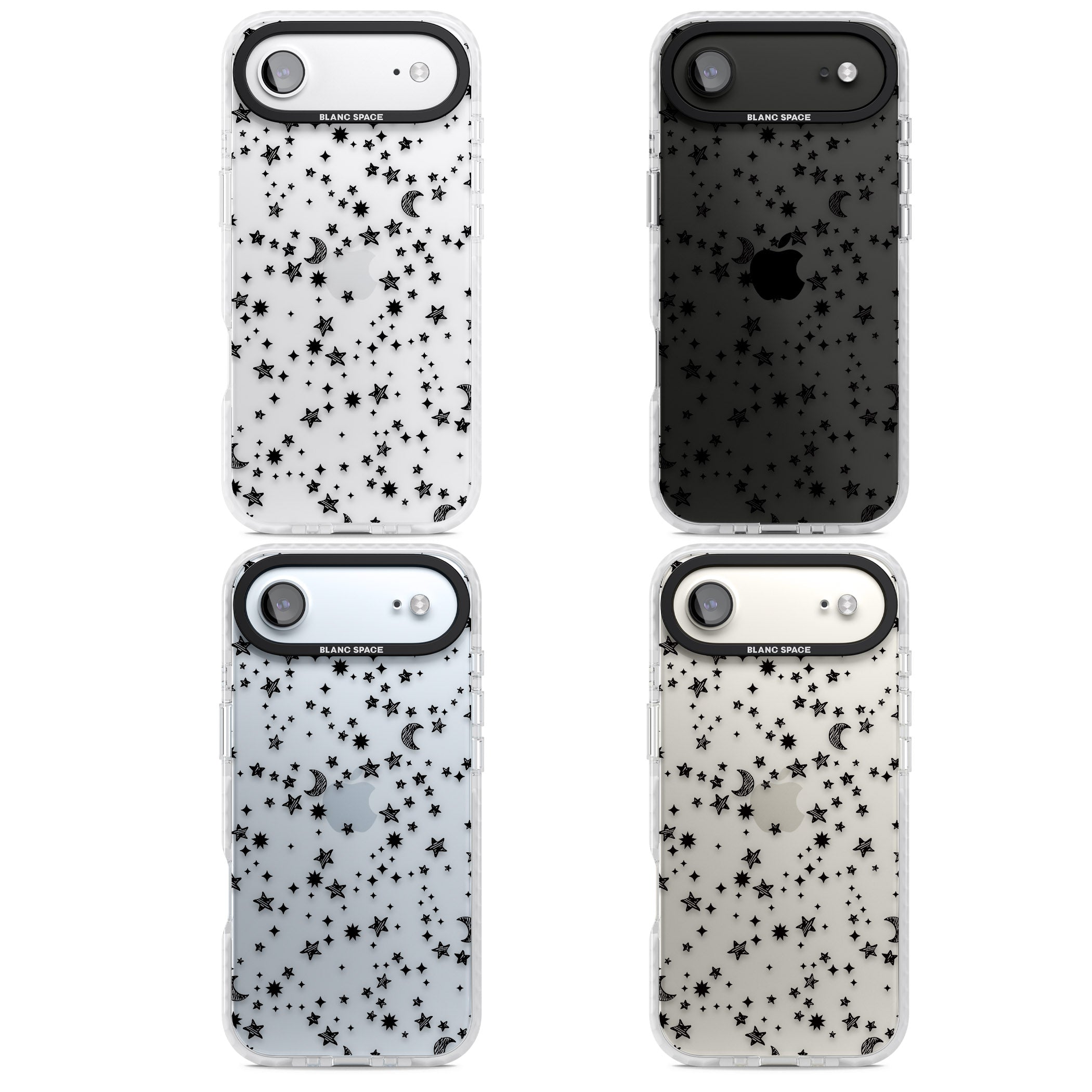 Black Cosmic Galaxy Pattern iPhone 17 Air Impact Clear Phone Case APT Impact Protection