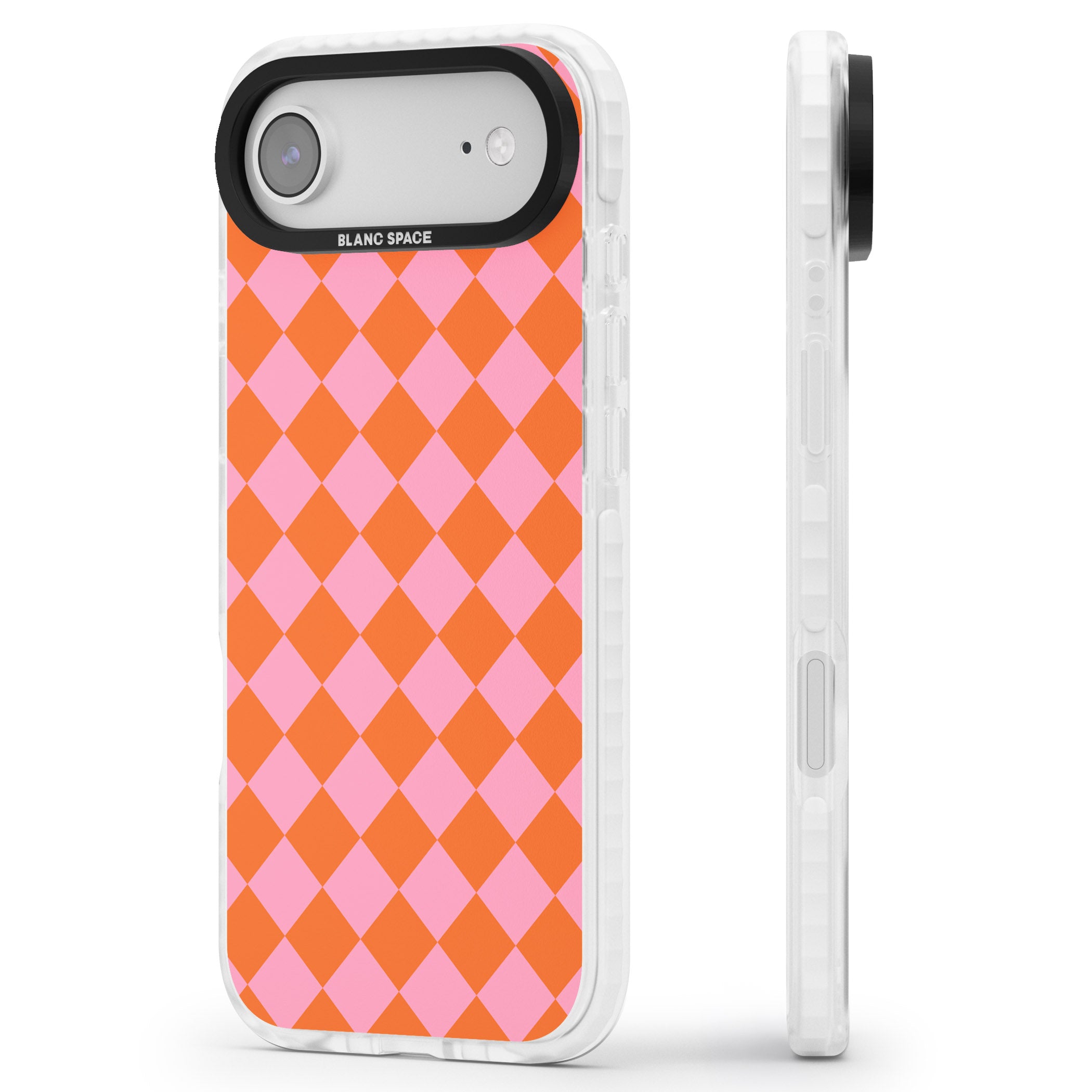 Retro Sunset Diamond Plaid iPhone 17 Air Impact Clear Phone Case Side Profile