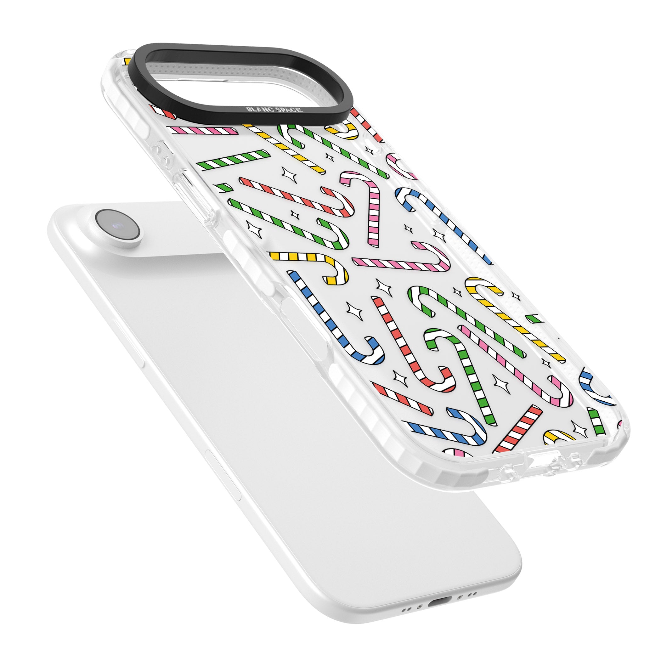 Colourful Stars & Candy Canes iPhone 17 Air Impact Clear Phone Case Colours