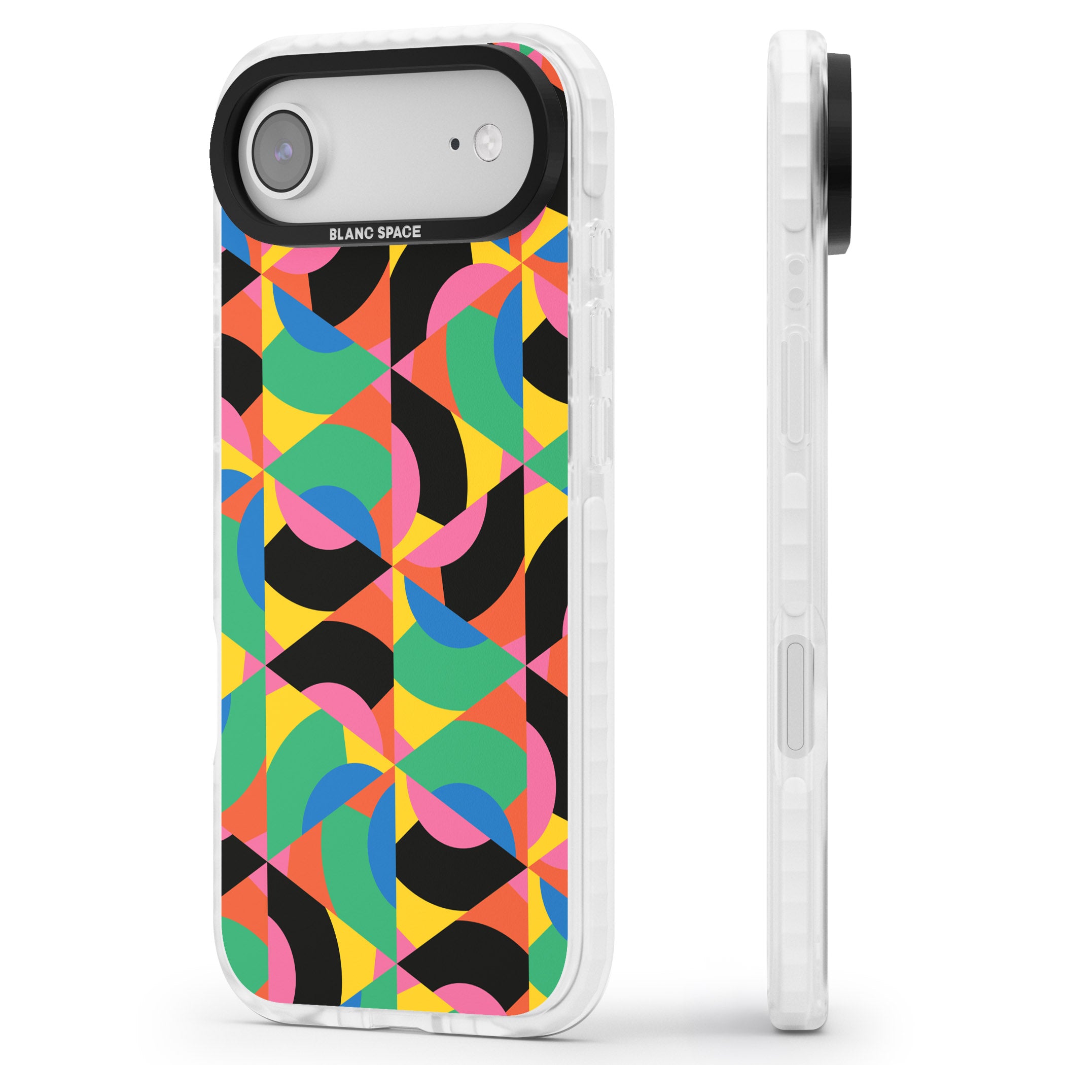 Abstract Carnival iPhone 17 Air Impact Clear Phone Case Side Profile