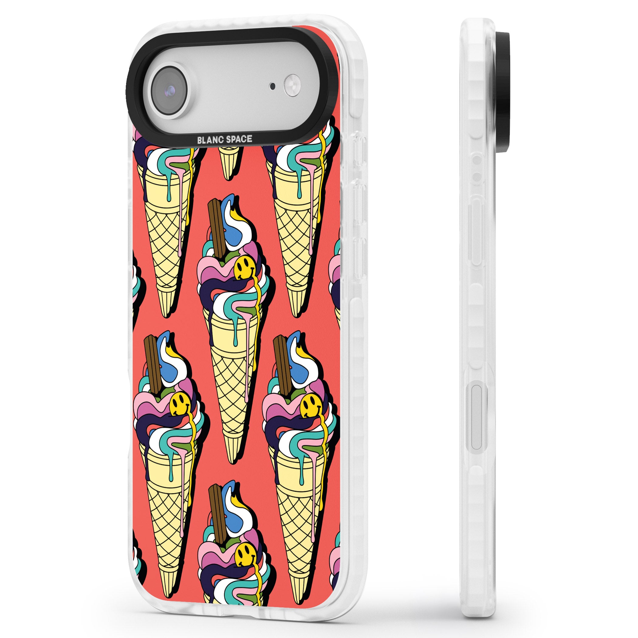 Trip & Drip Ice Cream (Red) iPhone 17 Air Impact Clear Phone Case Side Profile