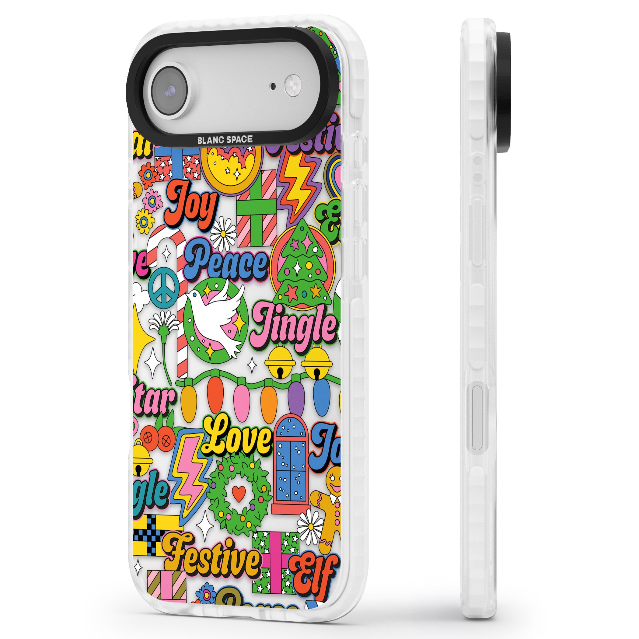 Peace & Festivities iPhone 17 Air Impact Clear Phone Case Side Profile