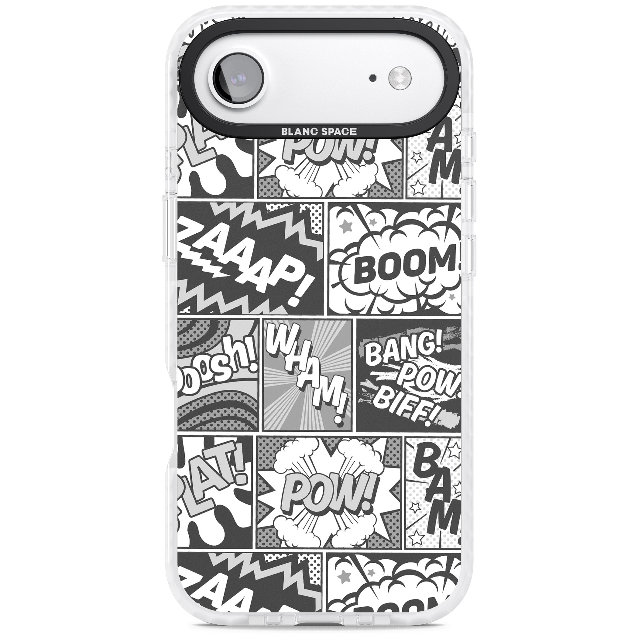 Onomatopoeia (Black & White) iPhone 17 Air Impact Clear Phone Case