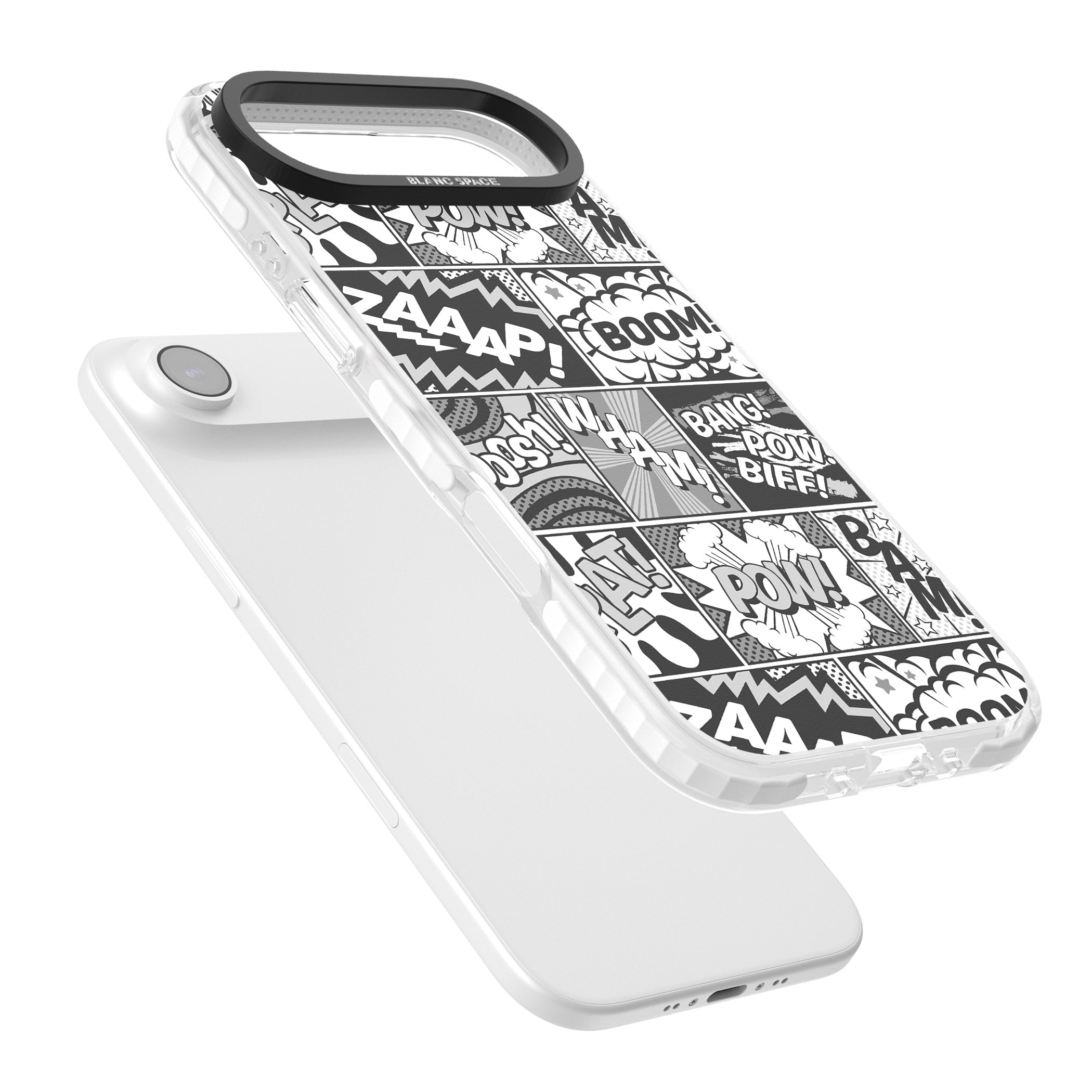 Onomatopoeia (Black & White) iPhone 17 Air Impact Clear Phone Case Colours