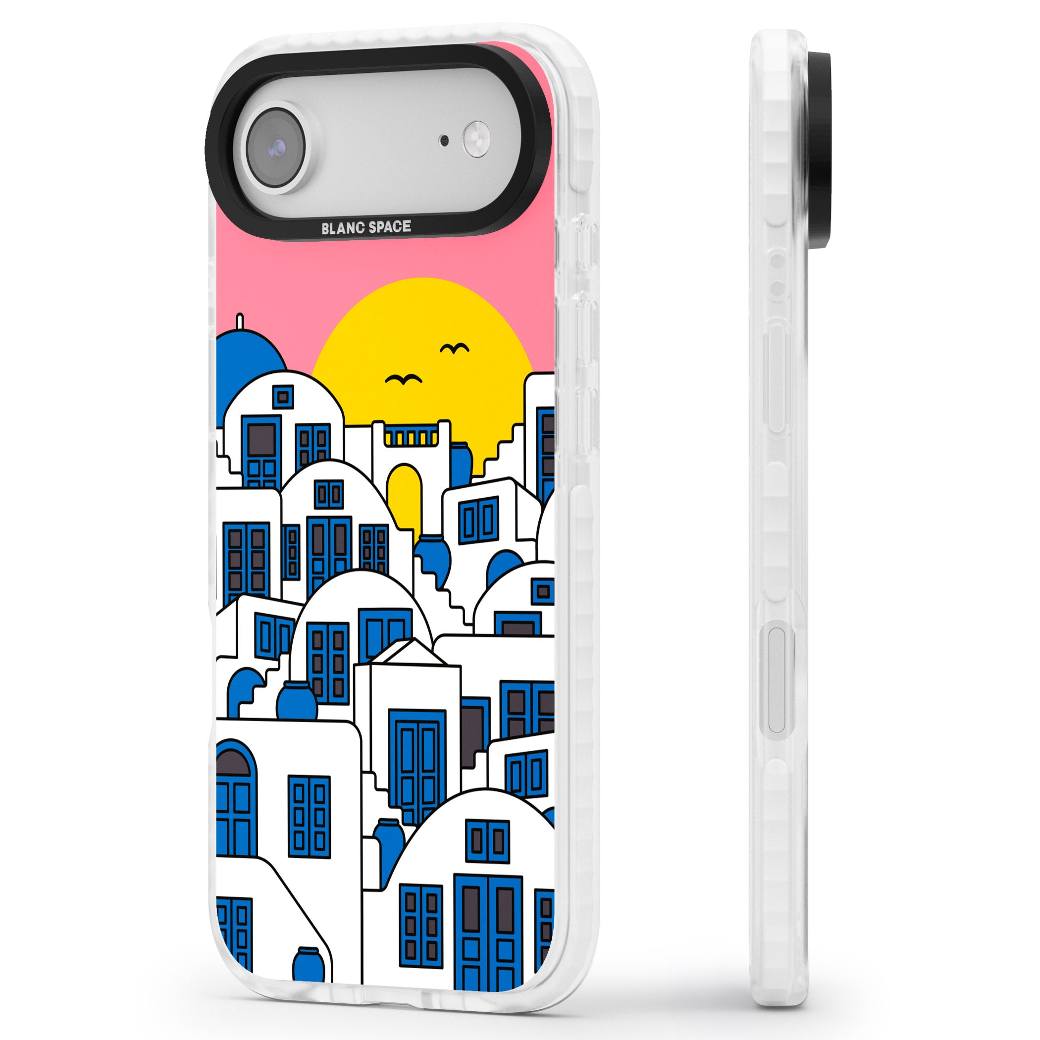 Santorini Sunset iPhone 17 Air Impact Clear Phone Case Side Profile