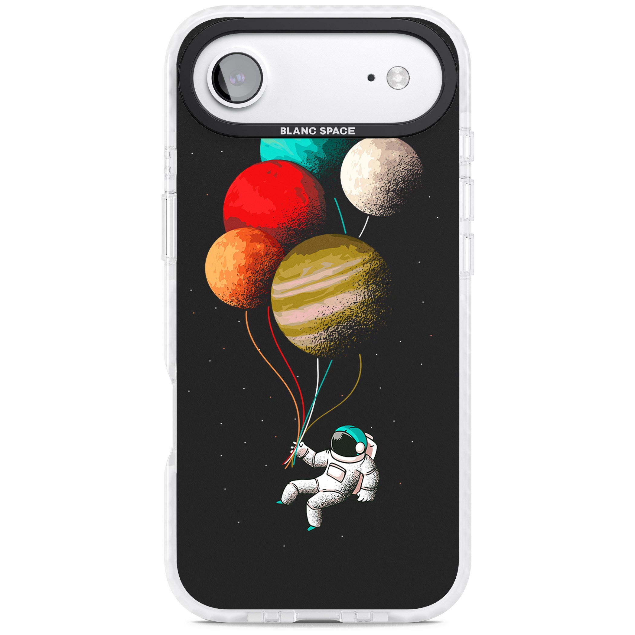 Astronaut Balloon Planets iPhone 17 Air Impact Clear Phone Case