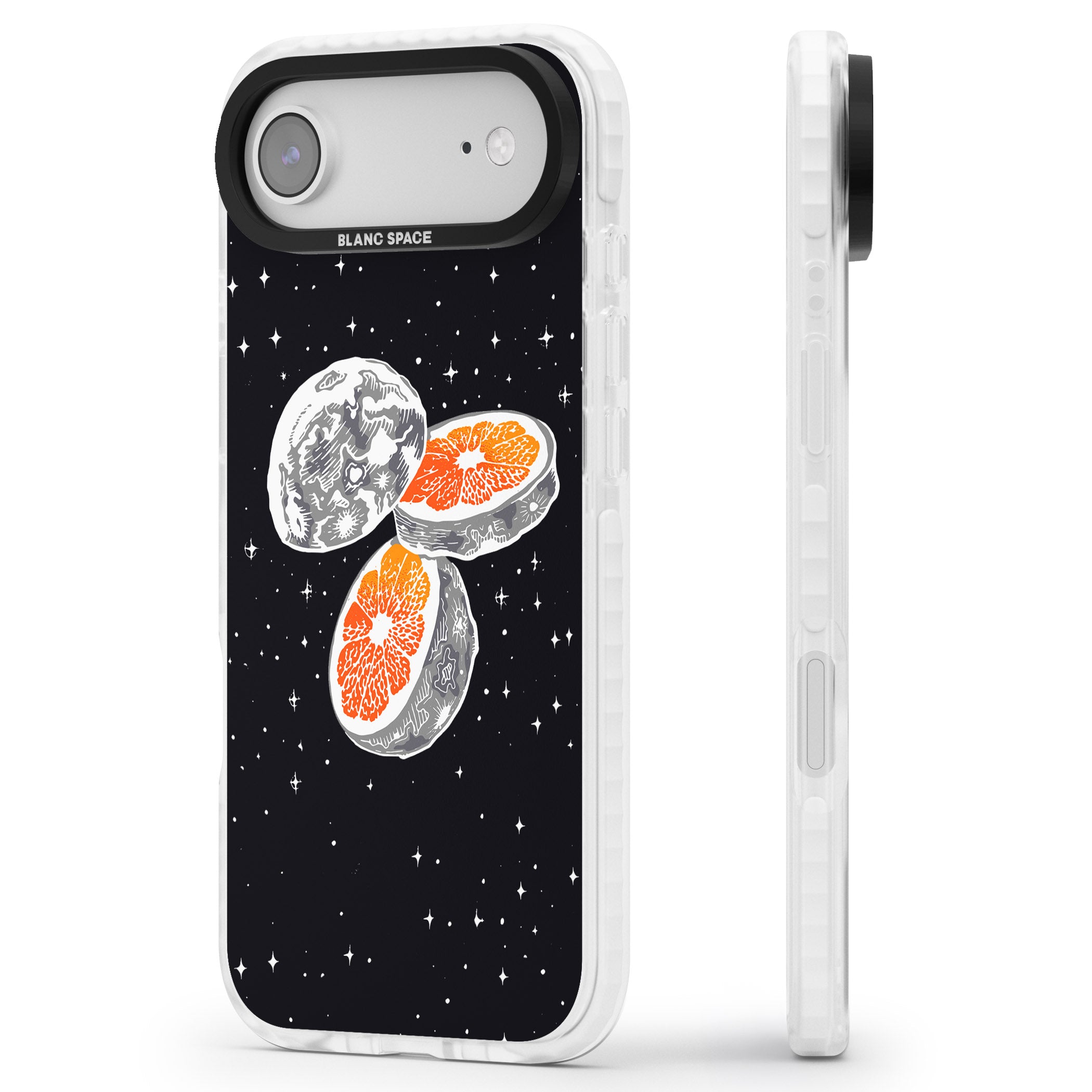 Blood Orange Moon iPhone 17 Air Impact Clear Phone Case Side Profile