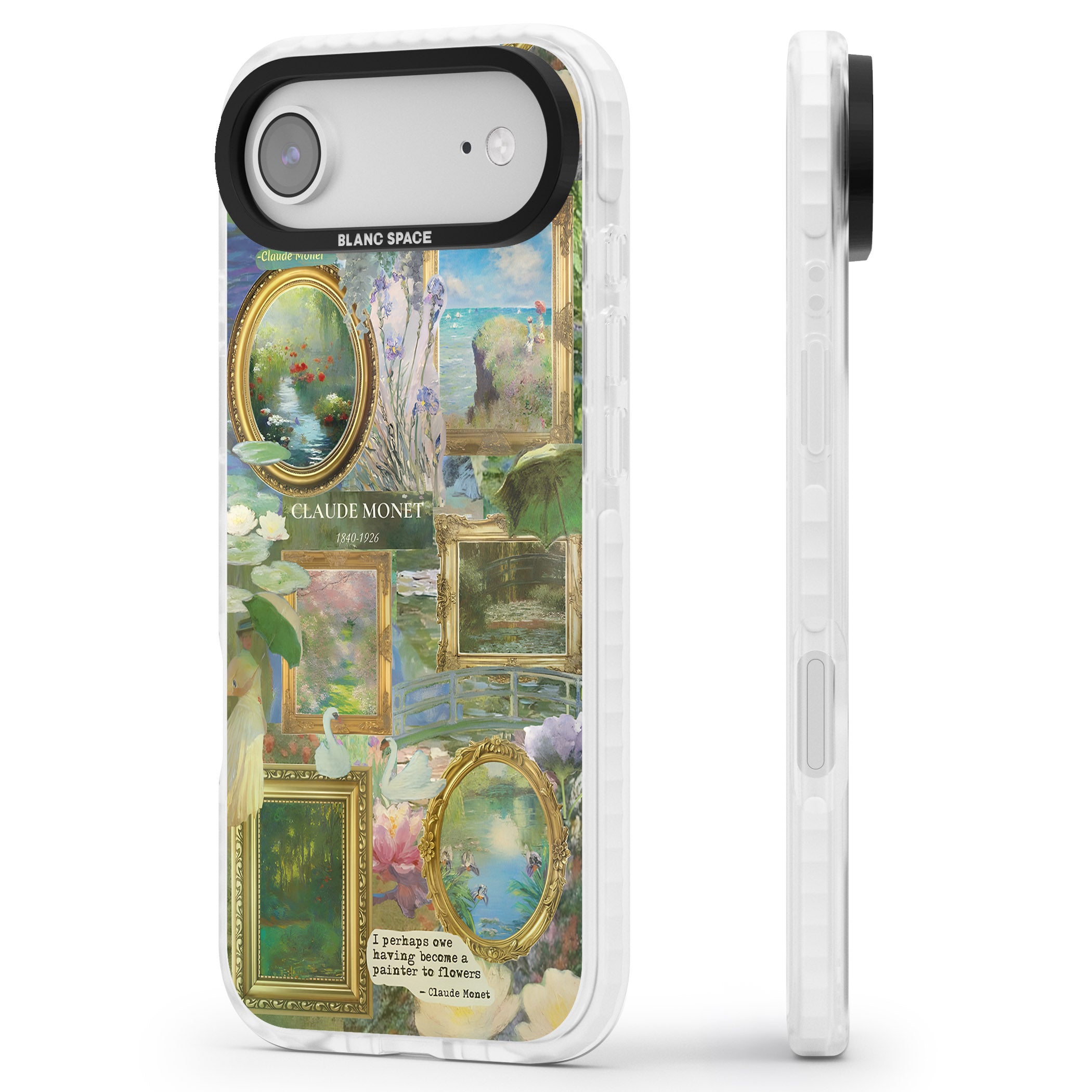 Vintage Floral Frames iPhone 17 Air Impact Clear Phone Case Side Profile