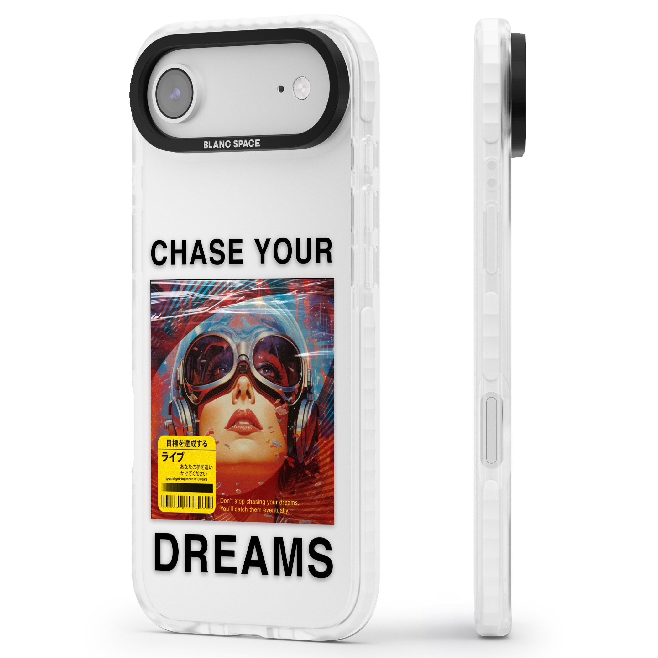 Chase Your Dreams iPhone 17 Air Impact Clear Phone Case Side Profile