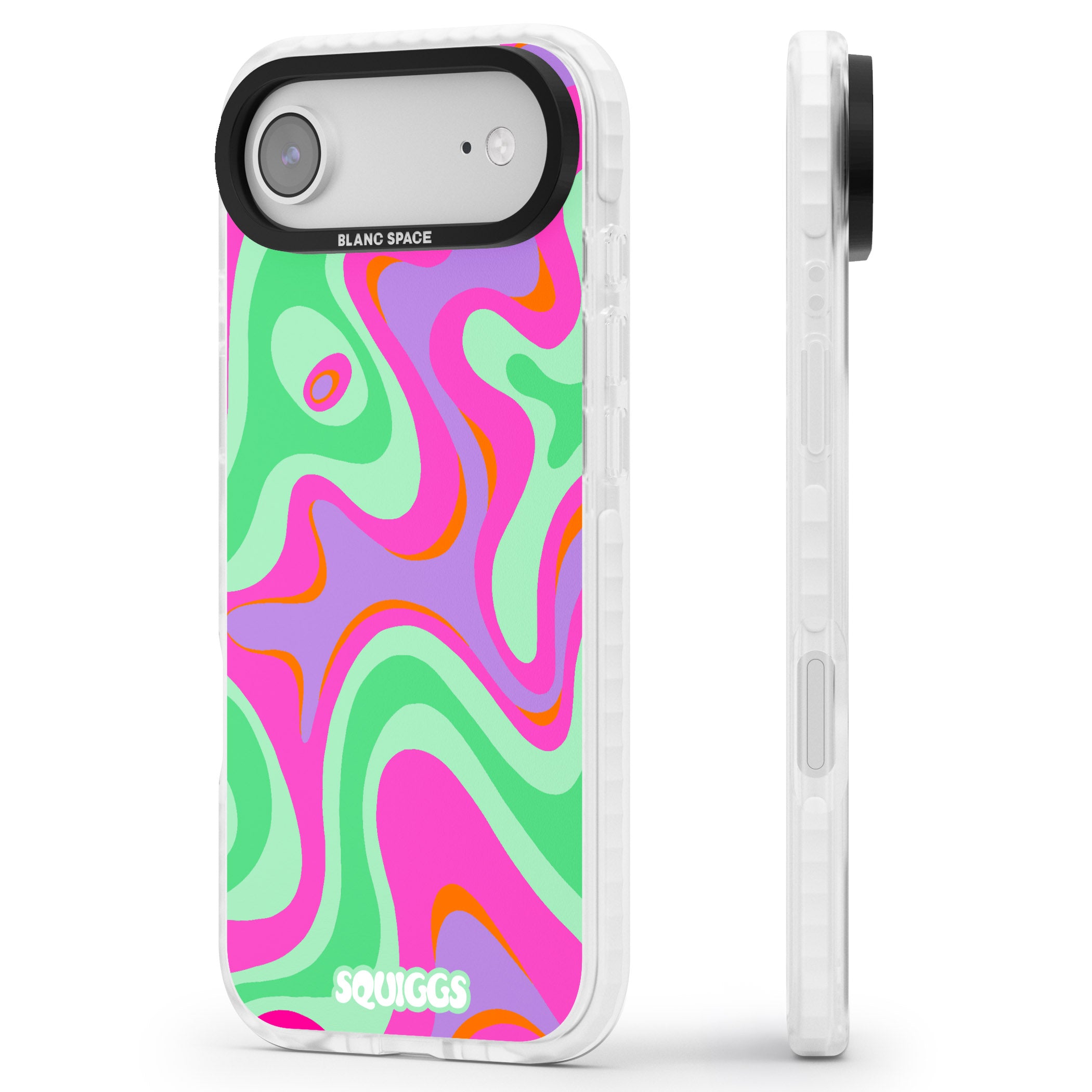 Pink Lava iPhone 17 Air Impact Clear Phone Case Side Profile