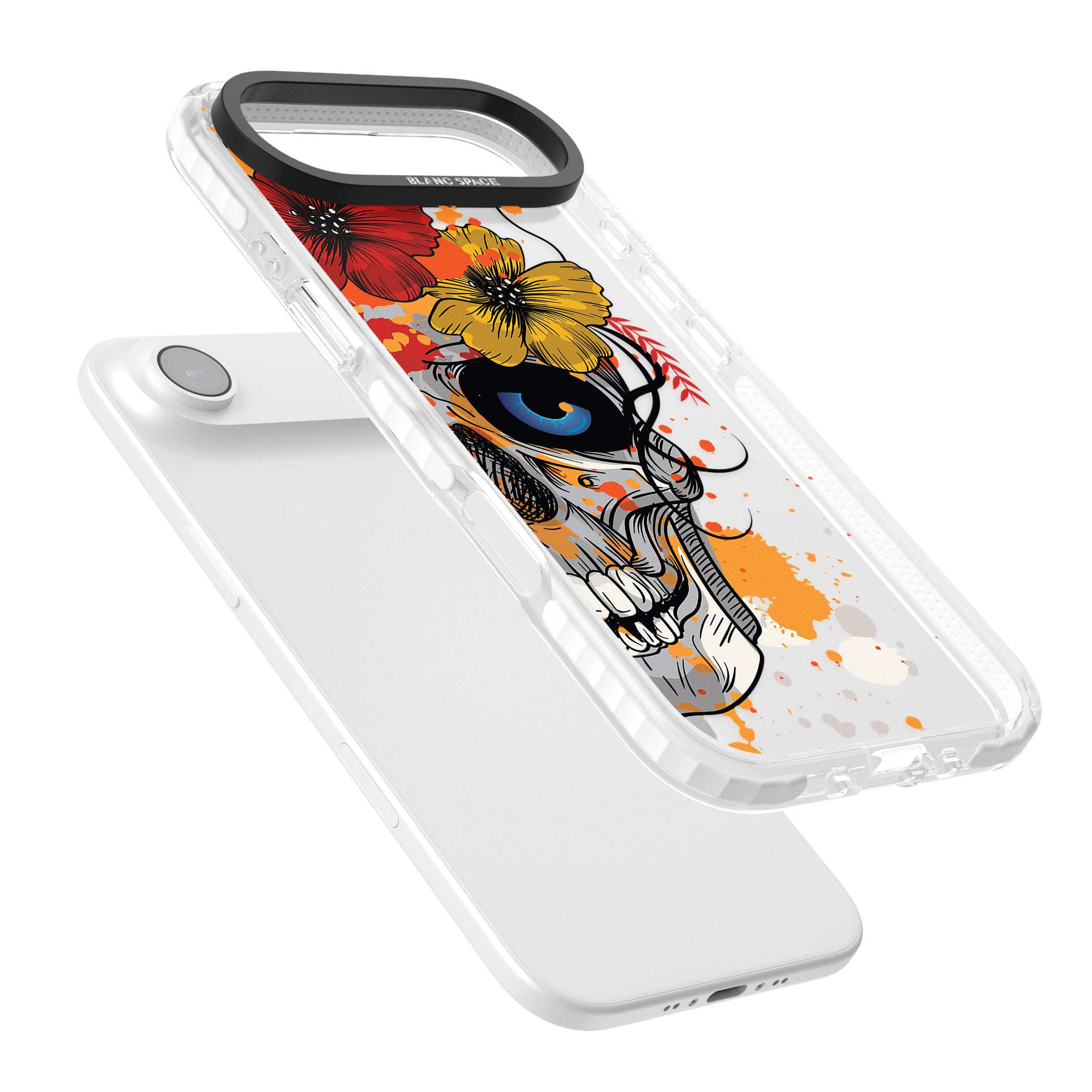 Sugar Skull Flowers iPhone 17 Air Impact Clear Phone Case Colours