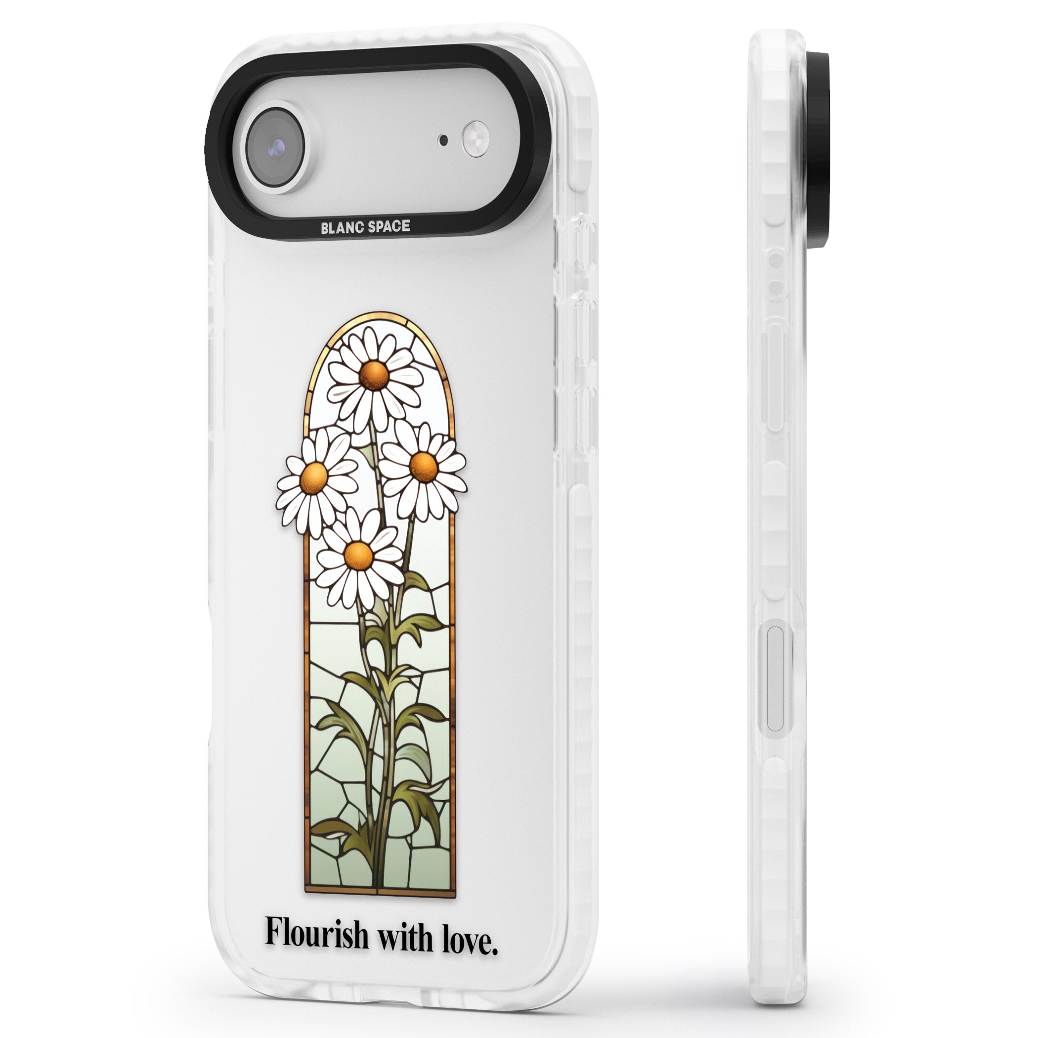 Flourish With Love iPhone 17 Air Impact Clear Phone Case Side Profile