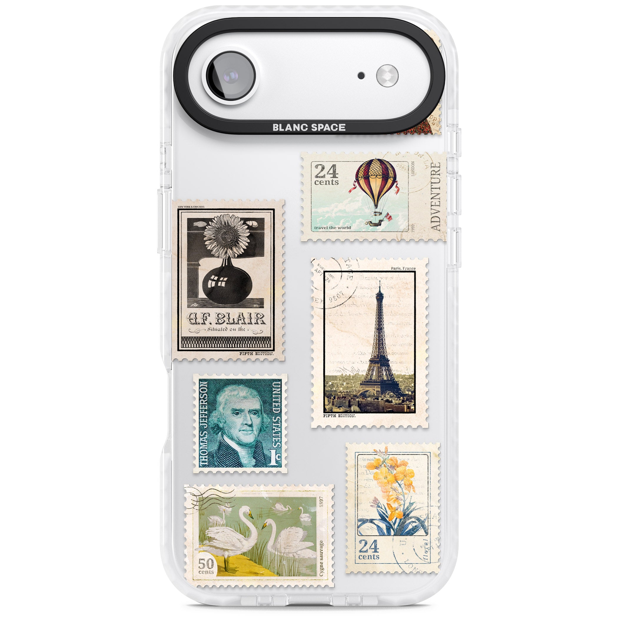 Vintage Stamps iPhone 17 Air Impact Clear Phone Case