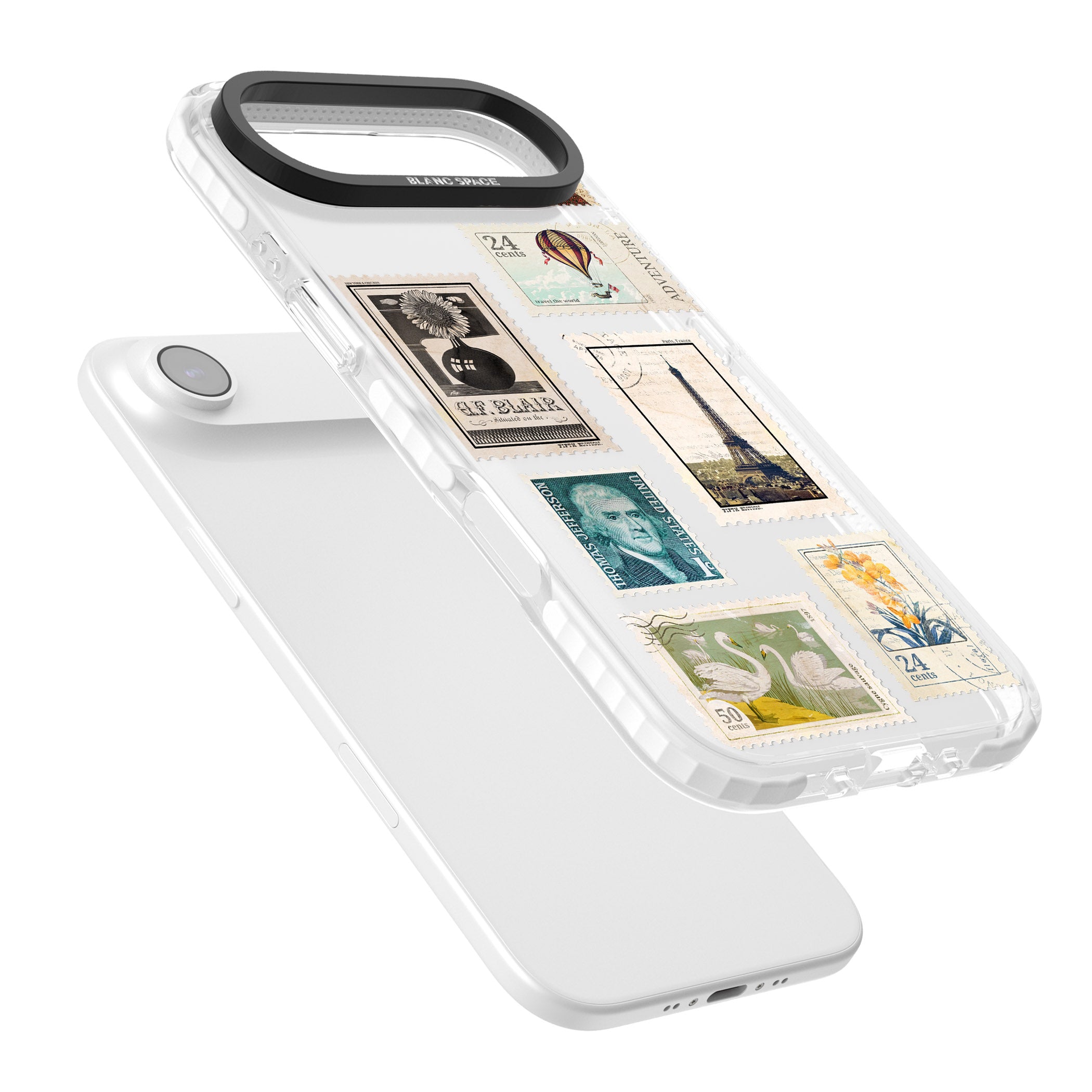 Vintage Stamps iPhone 17 Air Impact Clear Phone Case Colours